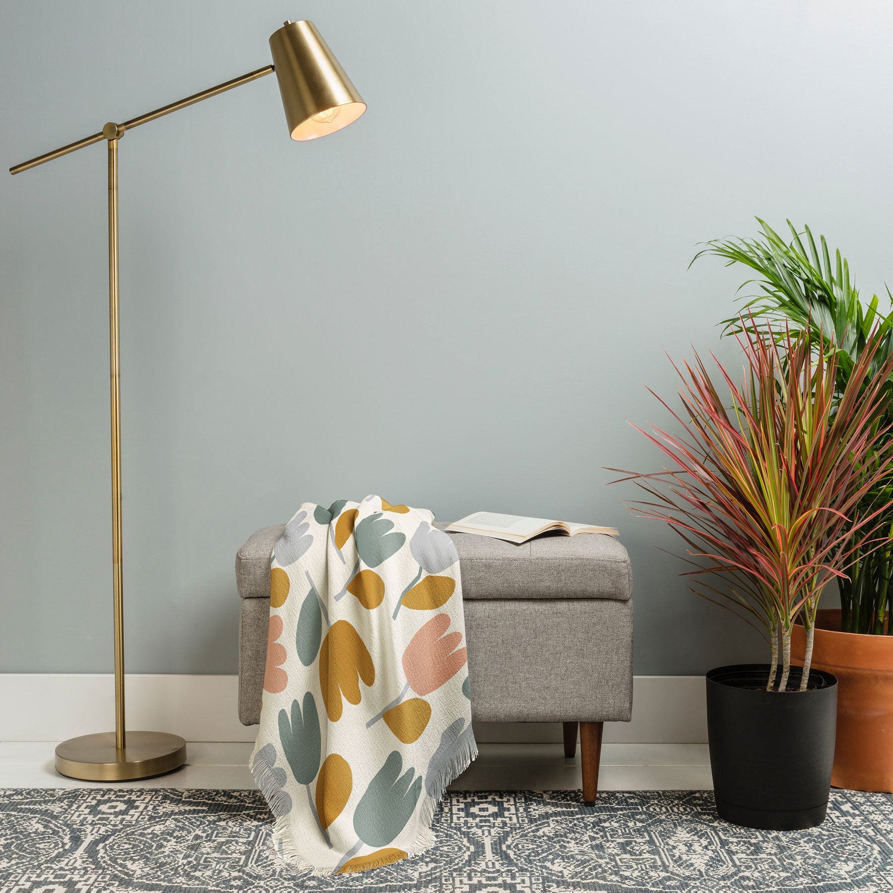 Menina Lisboa Pastel Spring Tulips Throw Blanket
