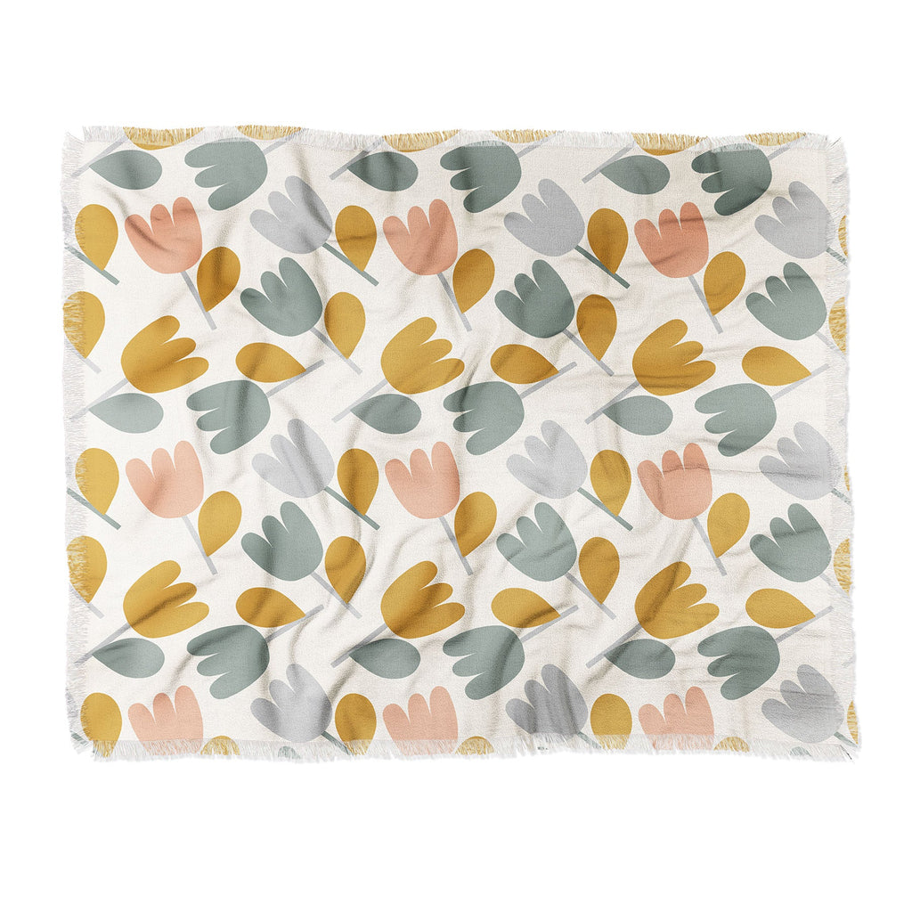 Menina Lisboa Pastel Spring Tulips Throw Blanket