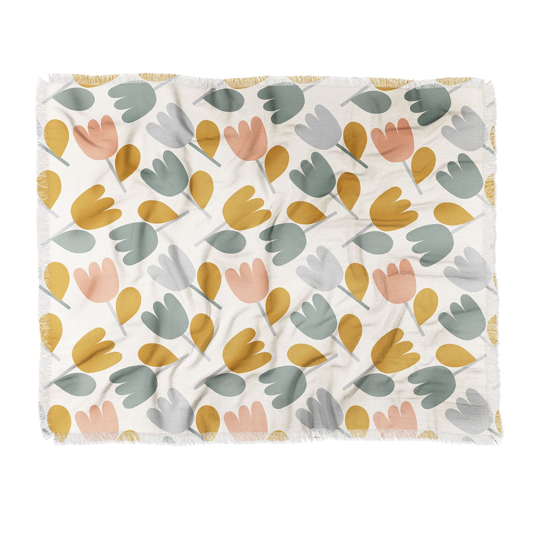Menina Lisboa Pastel Spring Tulips Throw Blanket