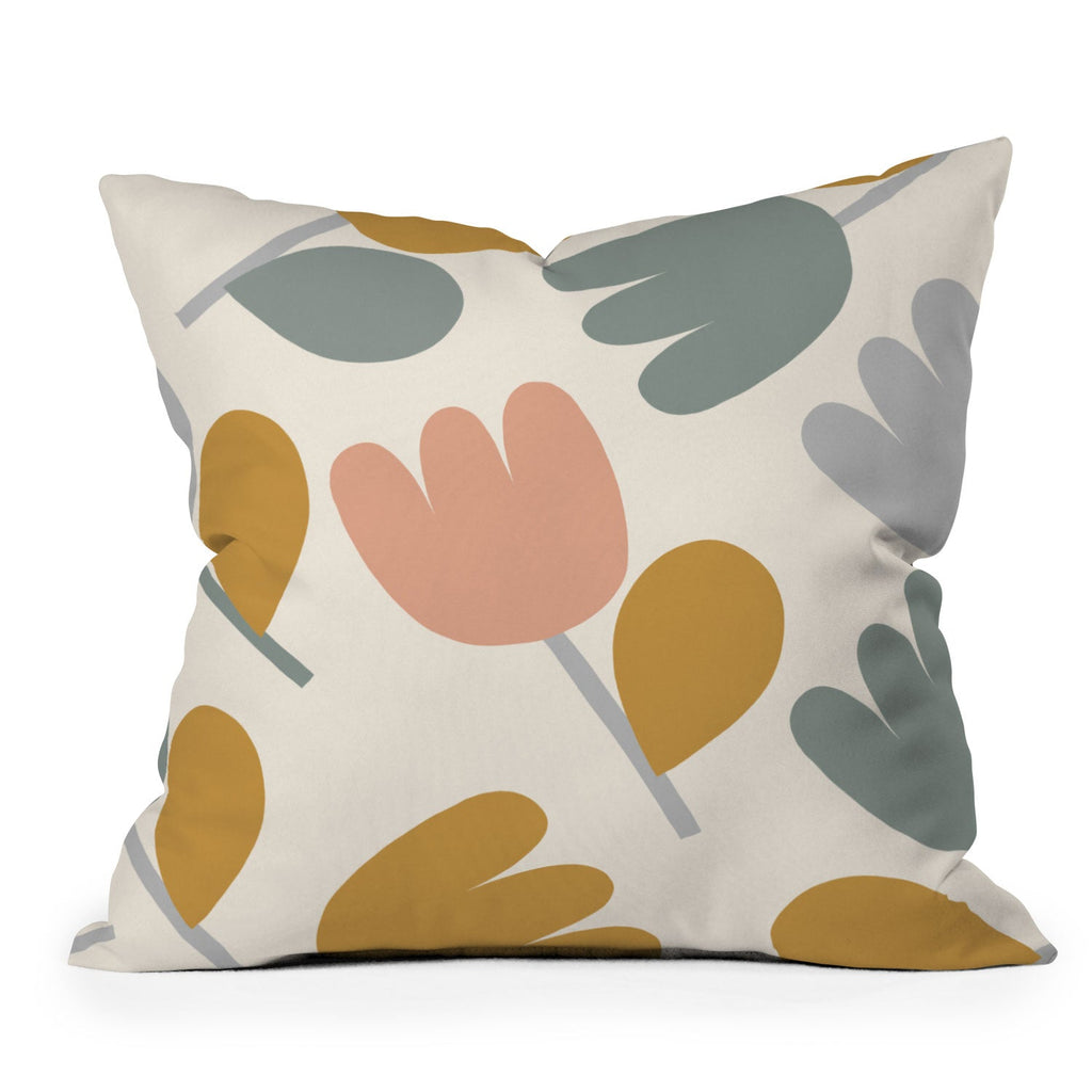 Menina Lisboa Pastel Spring Tulips Outdoor Throw Pillow