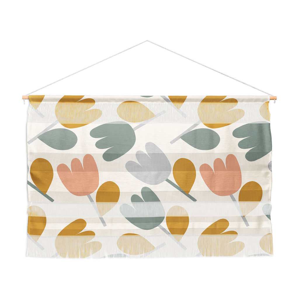 Menina Lisboa Pastel Spring Tulips Wall Hanging Landscape