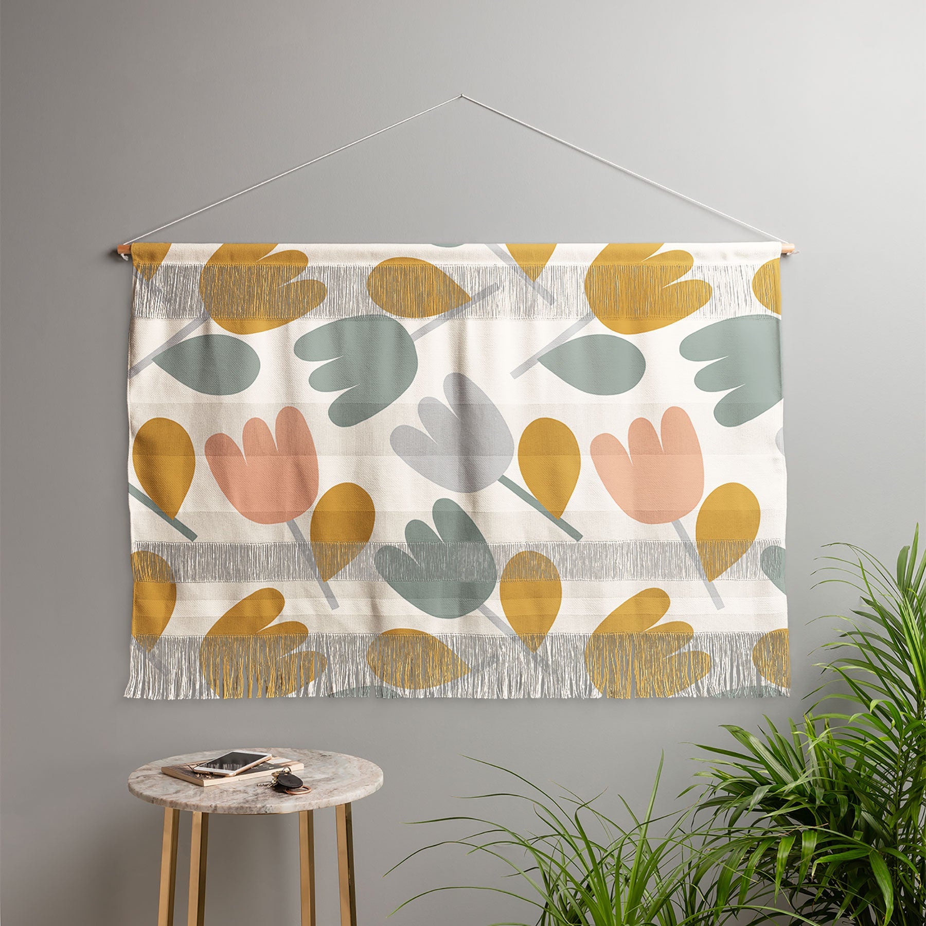 Menina Lisboa Pastel Spring Tulips Wall Hanging Landscape