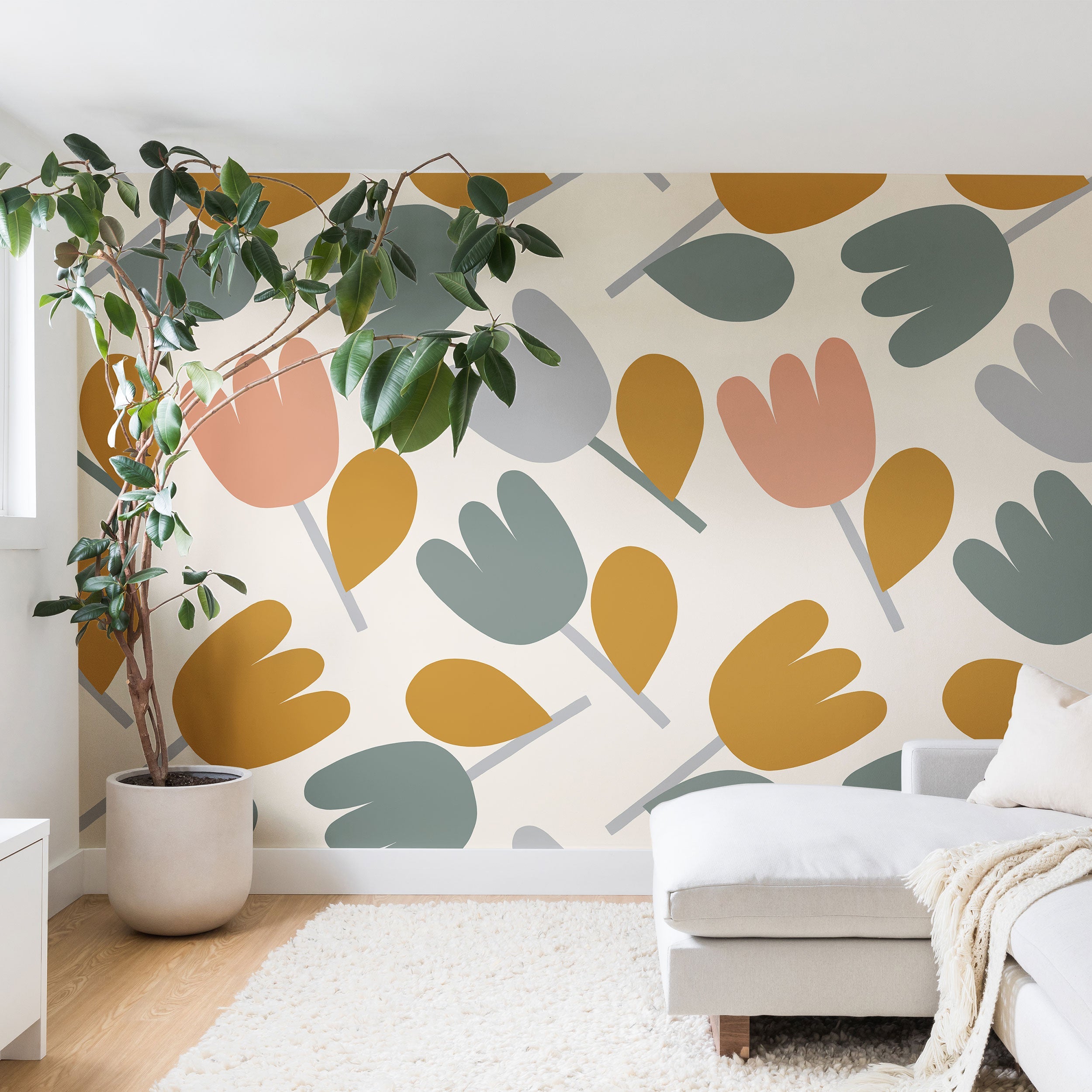 Menina Lisboa Pastel Spring Tulips Wall Mural