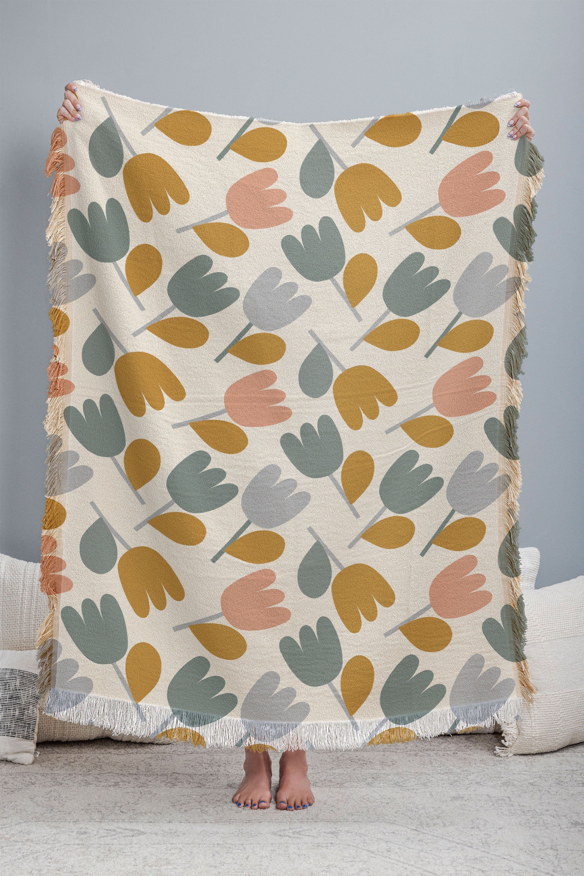 Menina Lisboa Pastel Spring Tulips Throw Blanket