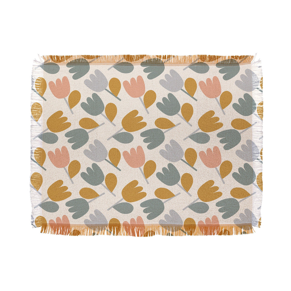 Menina Lisboa Pastel Spring Tulips Throw Blanket