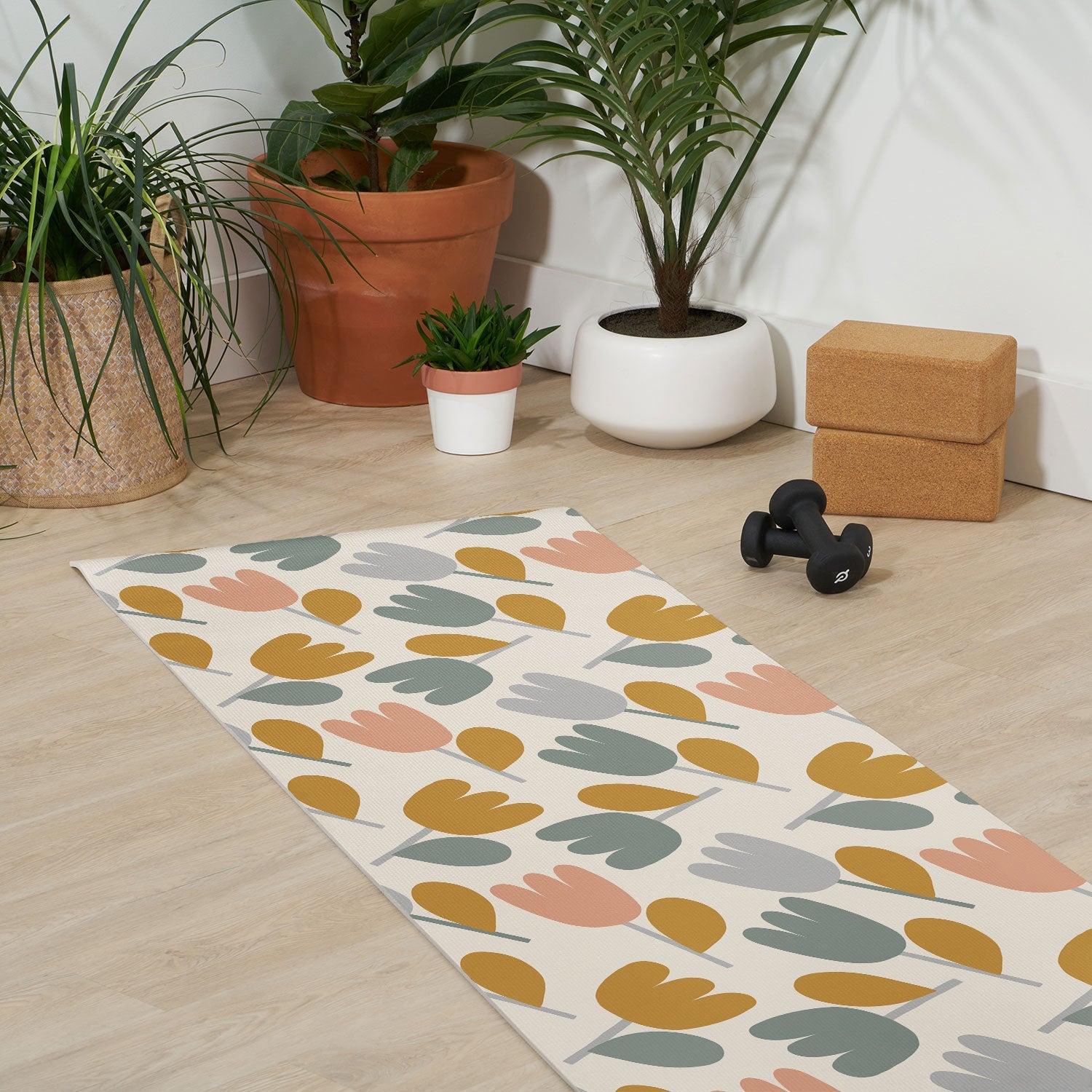 Menina Lisboa Pastel Spring Tulips Yoga Mat