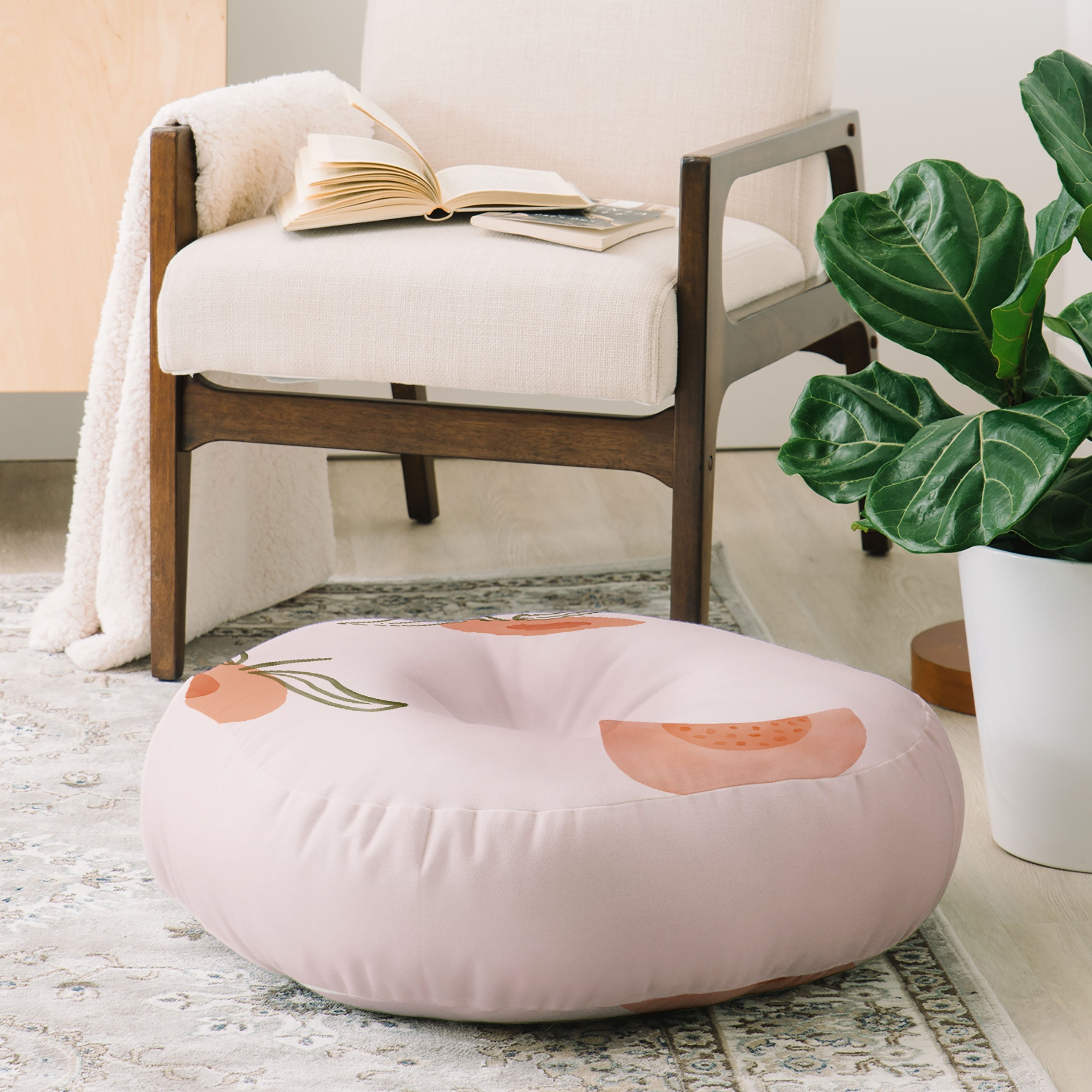 Menina Lisboa Ripe Peaches Floor Pillow Round