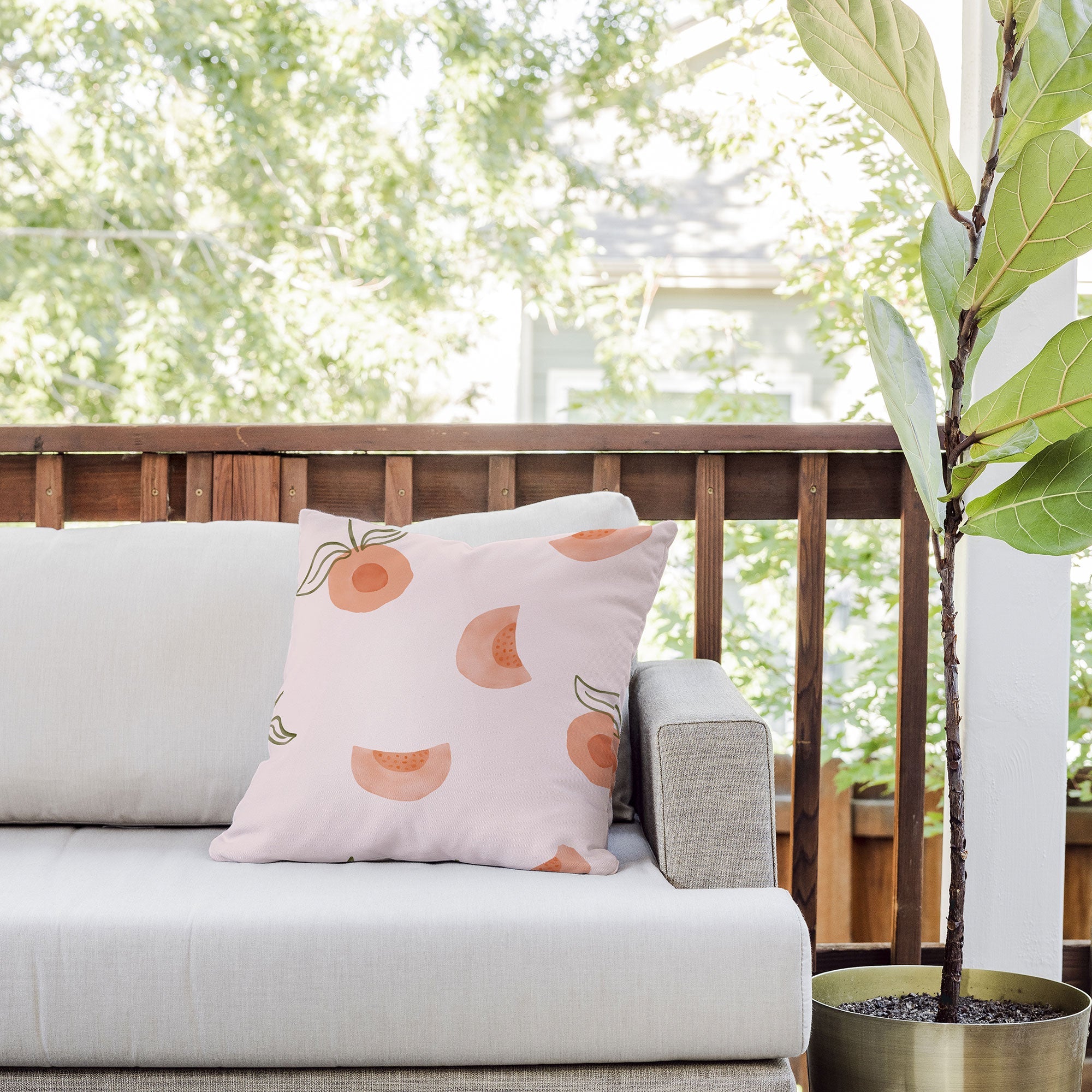 Menina Lisboa Ripe Peaches Outdoor Throw Pillow