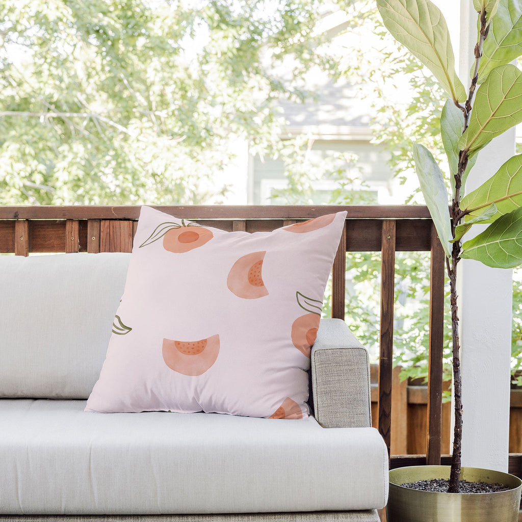 Menina Lisboa Ripe Peaches Outdoor Throw Pillow