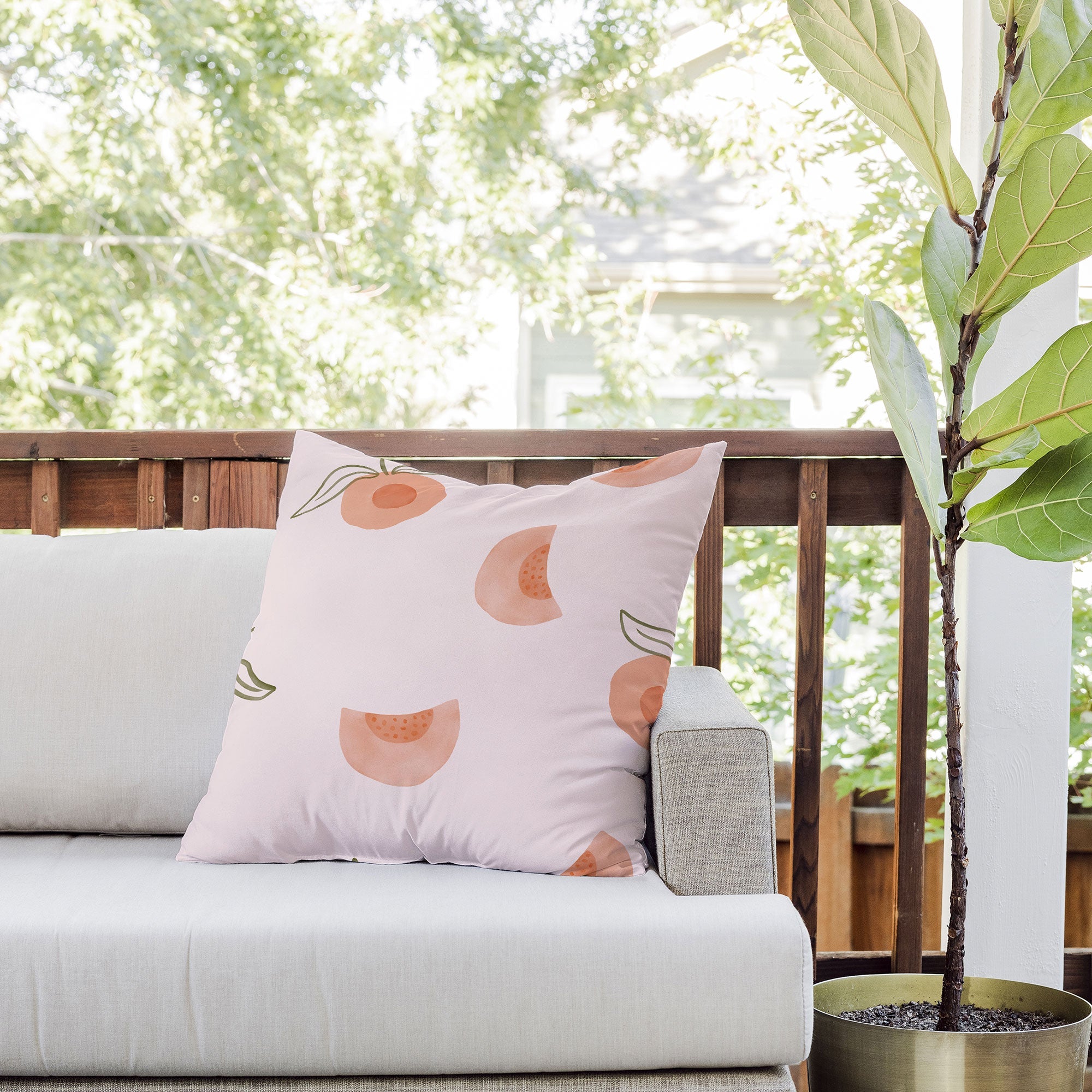 Menina Lisboa Ripe Peaches Outdoor Throw Pillow