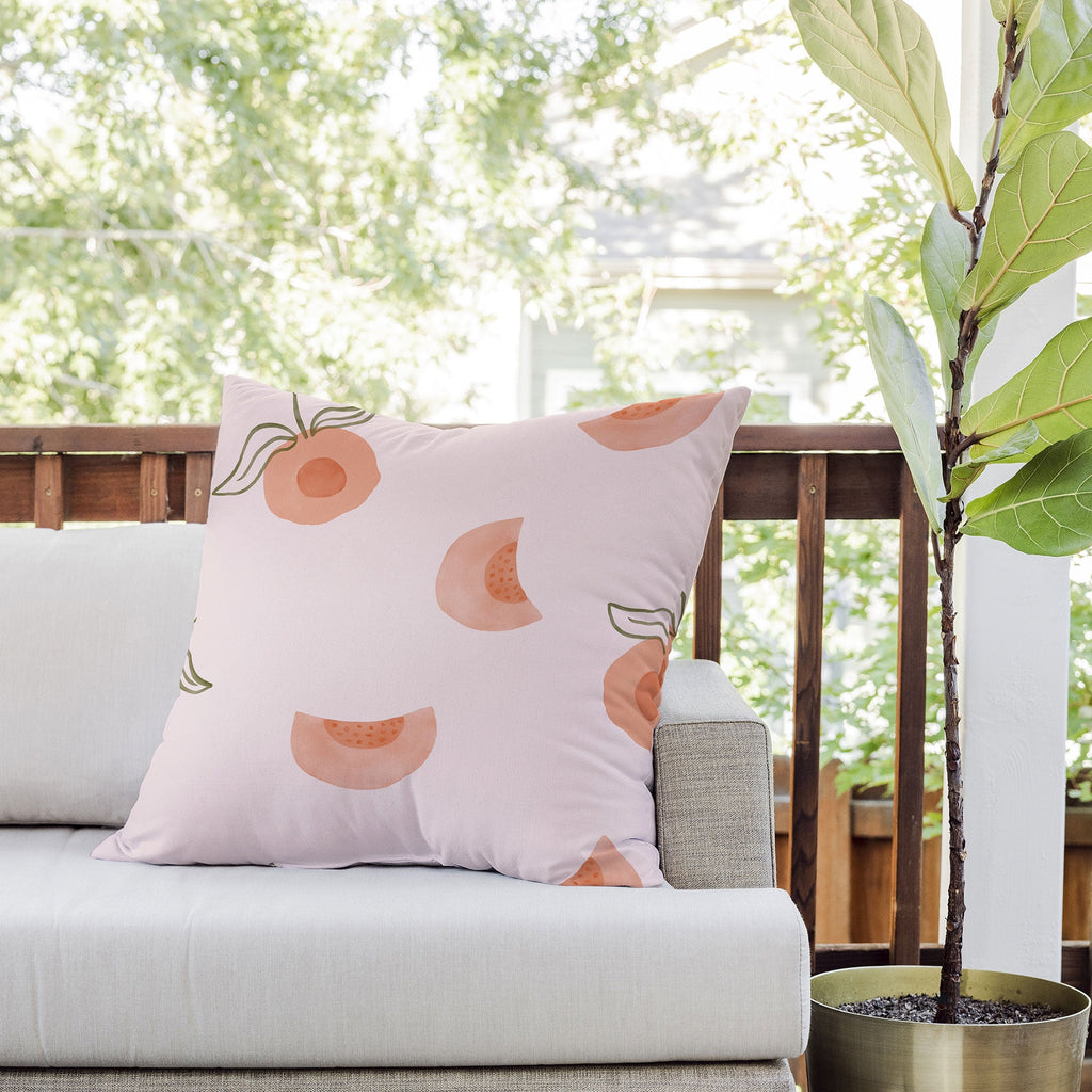 Menina Lisboa Ripe Peaches Outdoor Throw Pillow