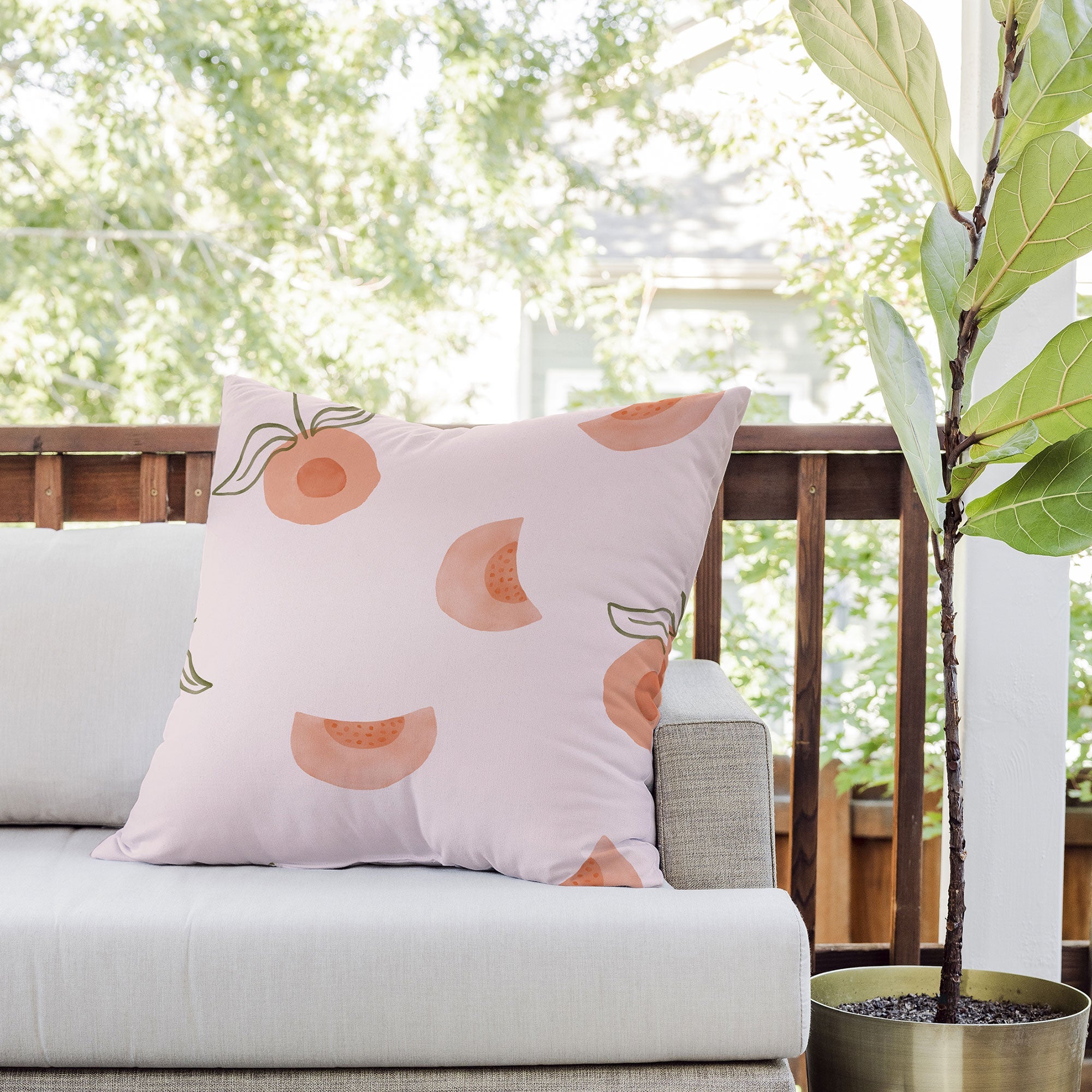Menina Lisboa Ripe Peaches Outdoor Throw Pillow
