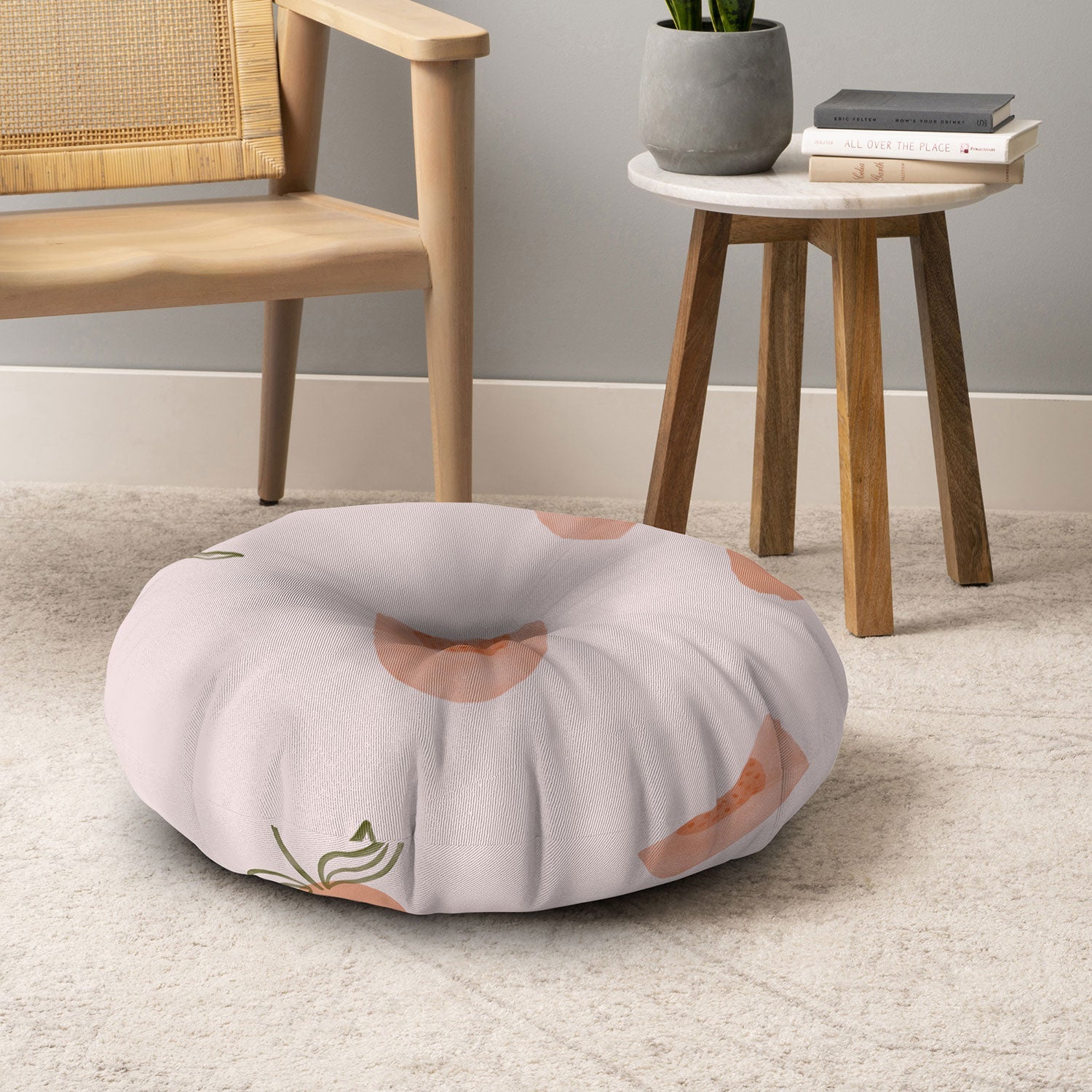 Menina Lisboa Ripe Peaches Floor Pillow Round