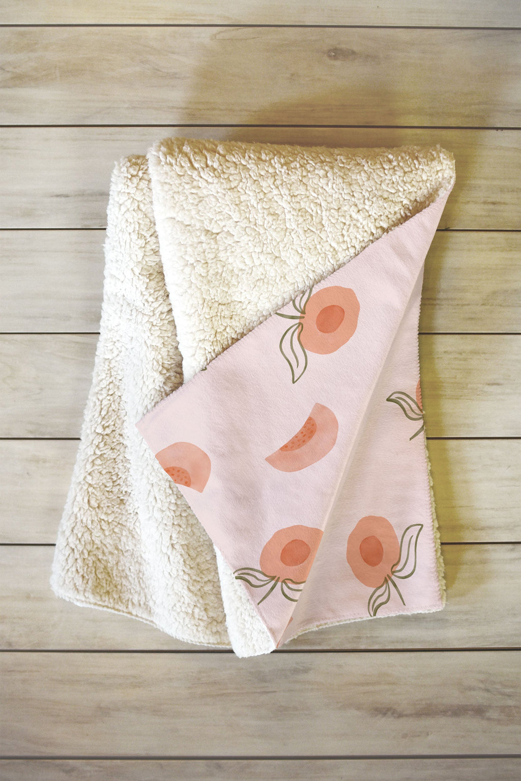 Menina Lisboa Ripe Peaches Fleece Throw Blanket