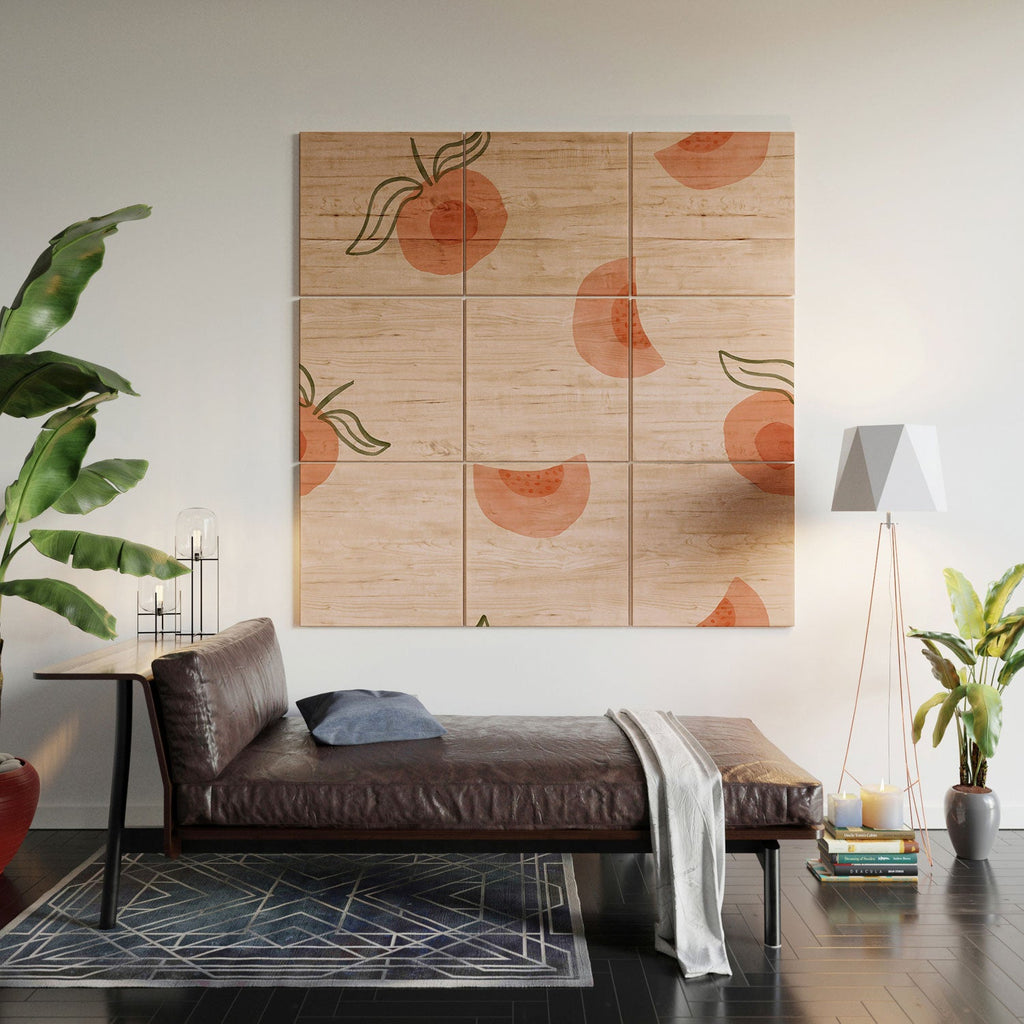 Menina Lisboa Ripe Peaches Wood Wall Mural