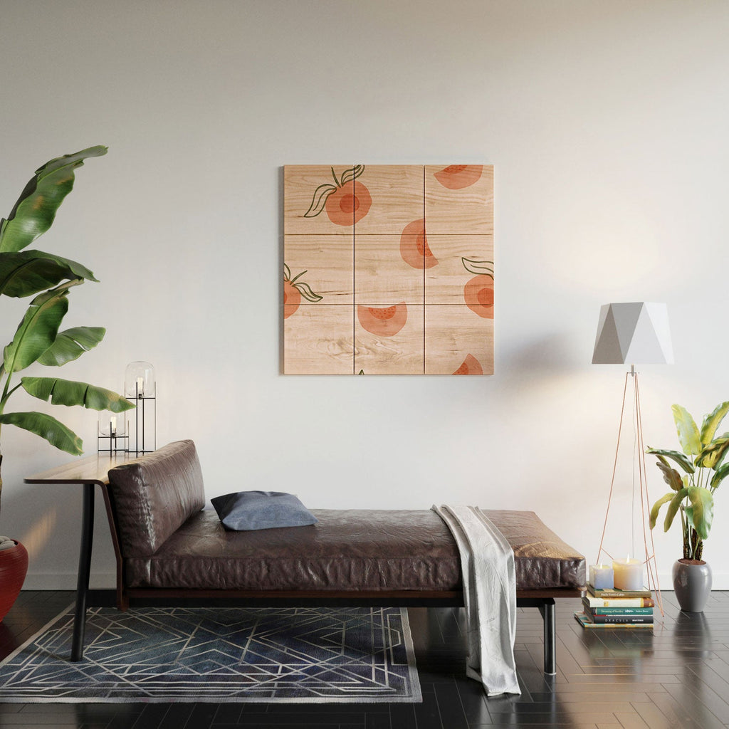 Menina Lisboa Ripe Peaches Wood Wall Mural
