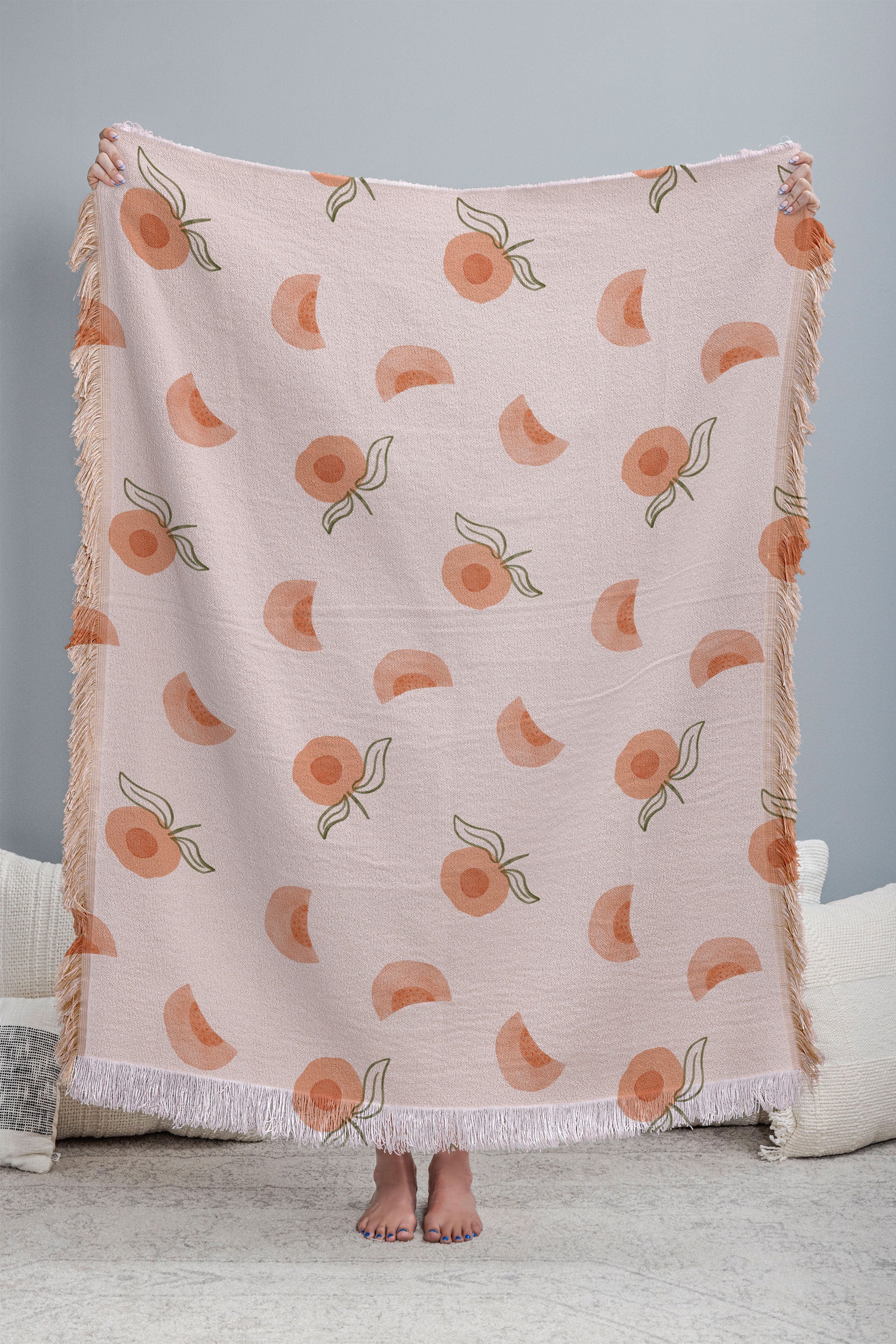 Menina Lisboa Ripe Peaches Throw Blanket