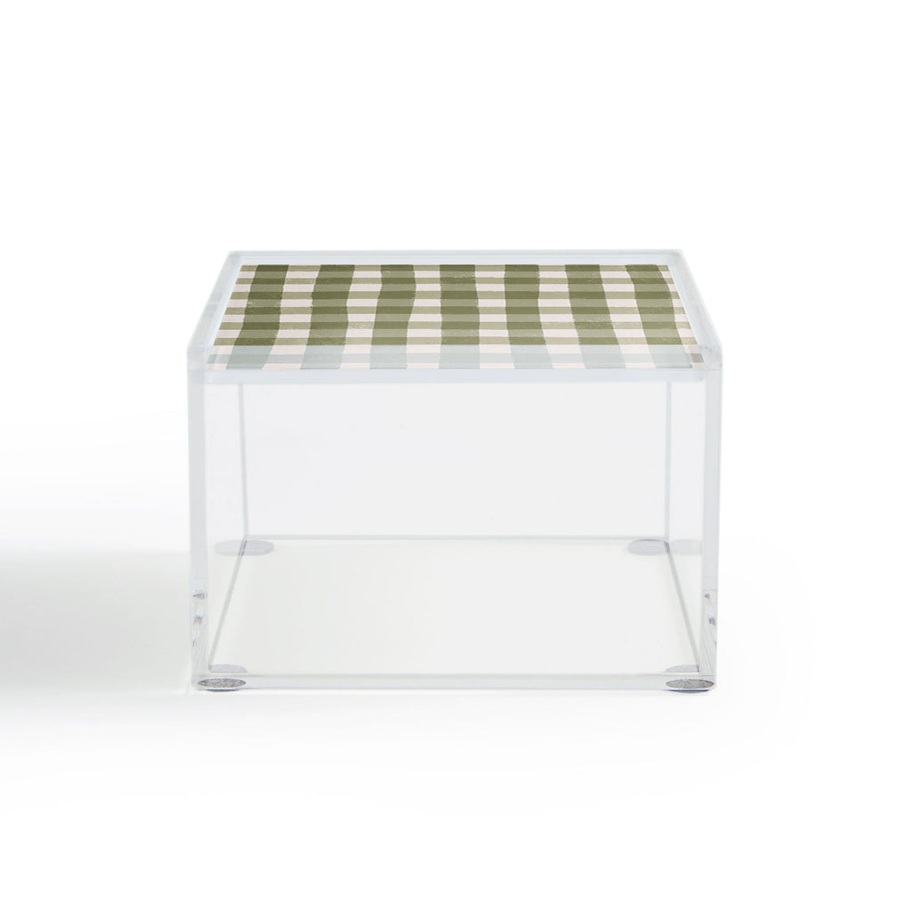 Menina Lisboa Rustic Green Plaid Acrylic Box