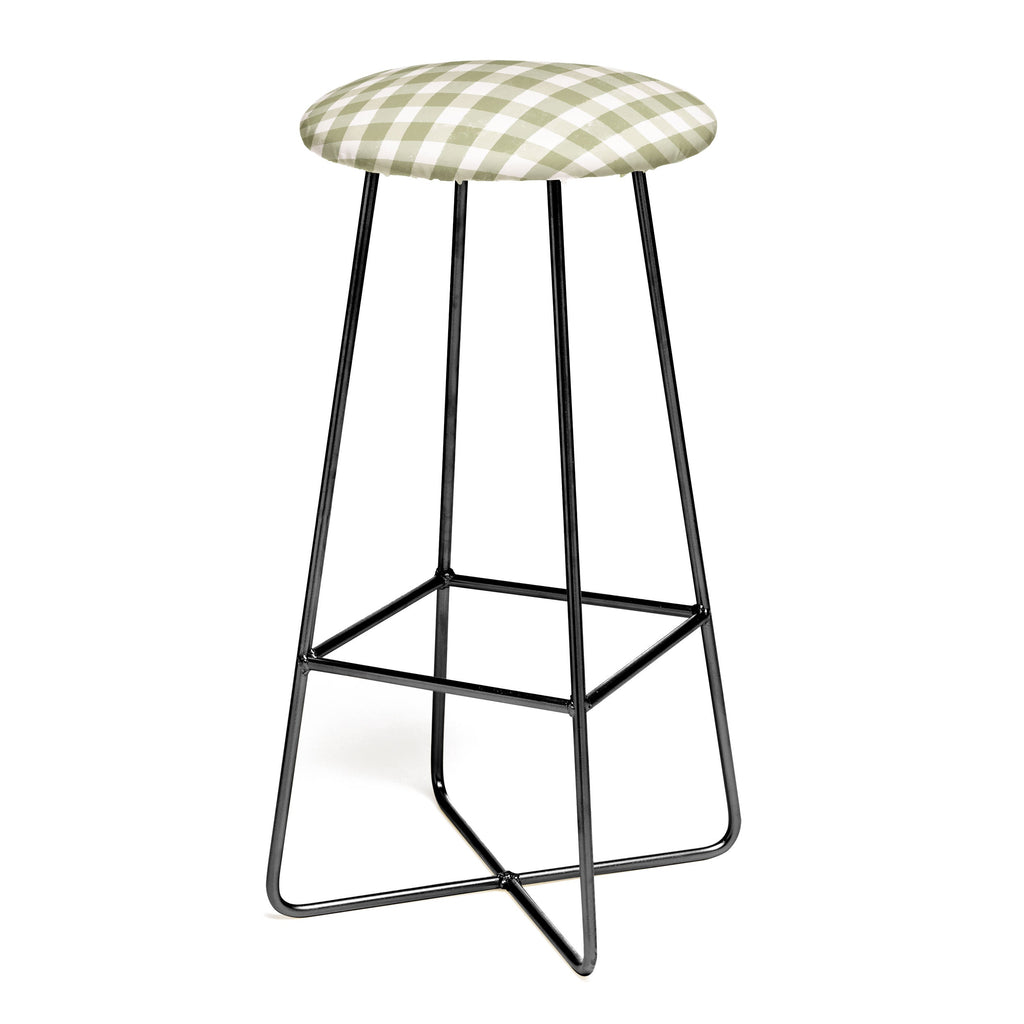 Menina Lisboa Rustic Green Plaid Bar Stool