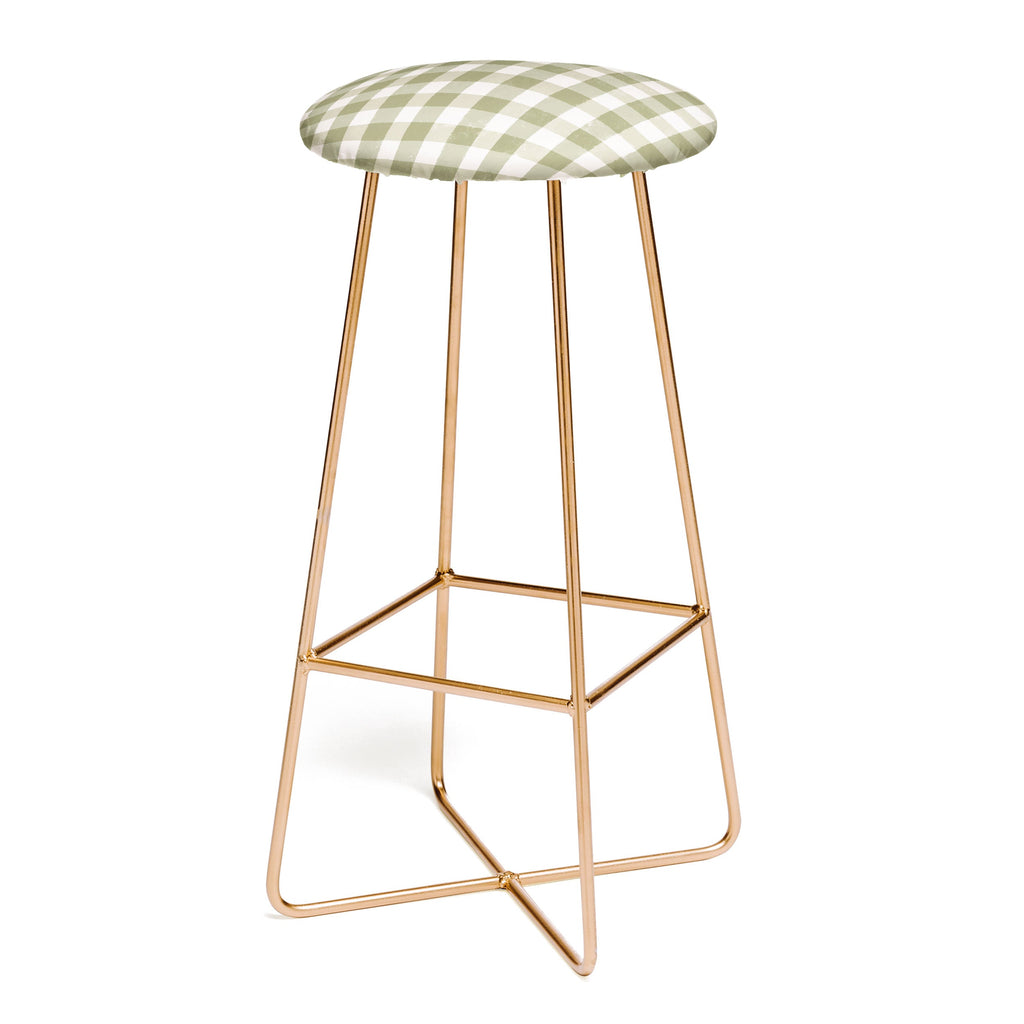 Menina Lisboa Rustic Green Plaid Bar Stool