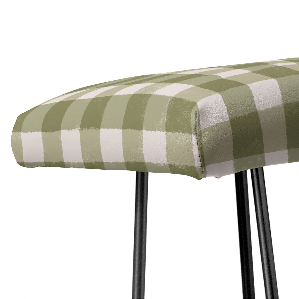 Menina Lisboa Rustic Green Plaid Bench