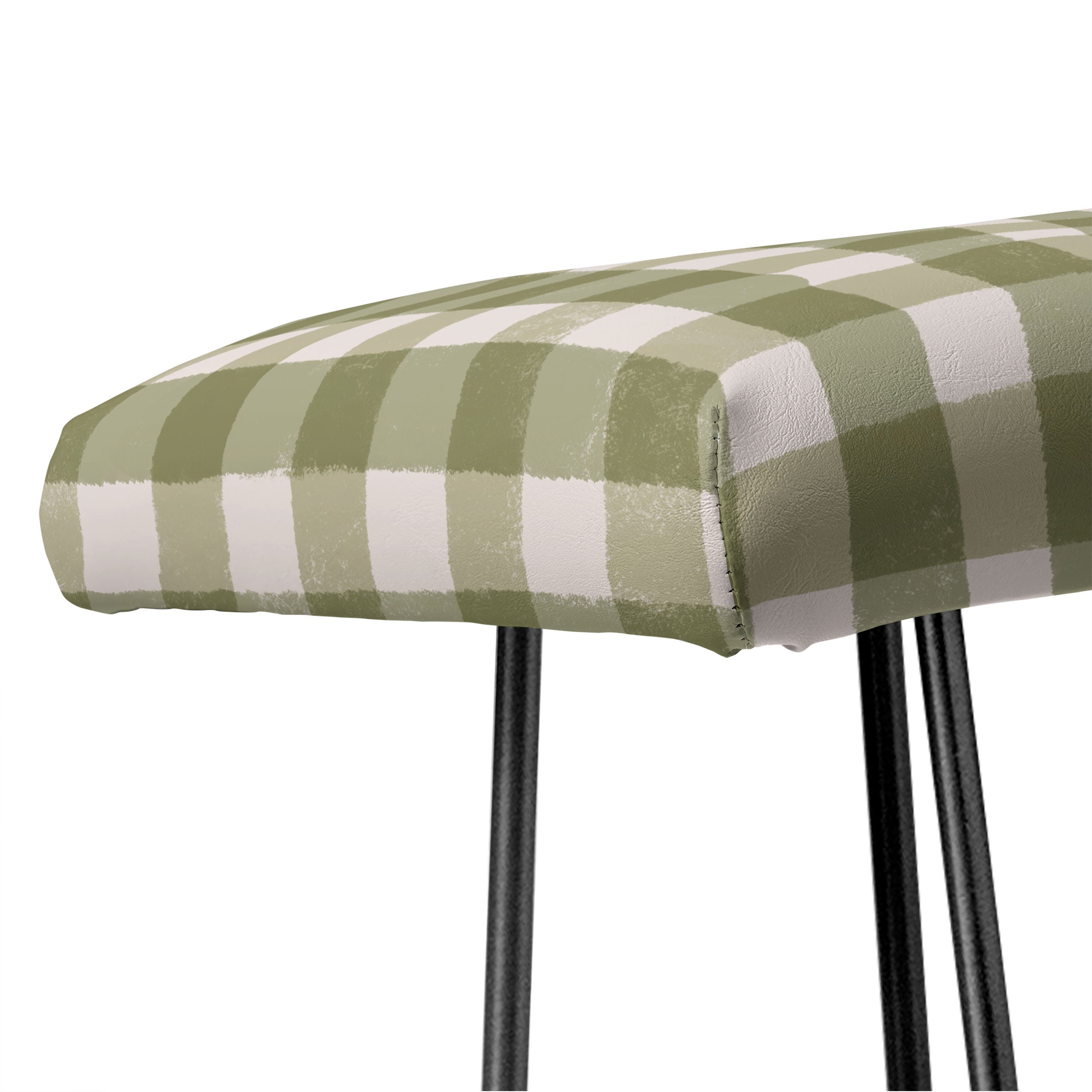 Menina Lisboa Rustic Green Plaid Bench