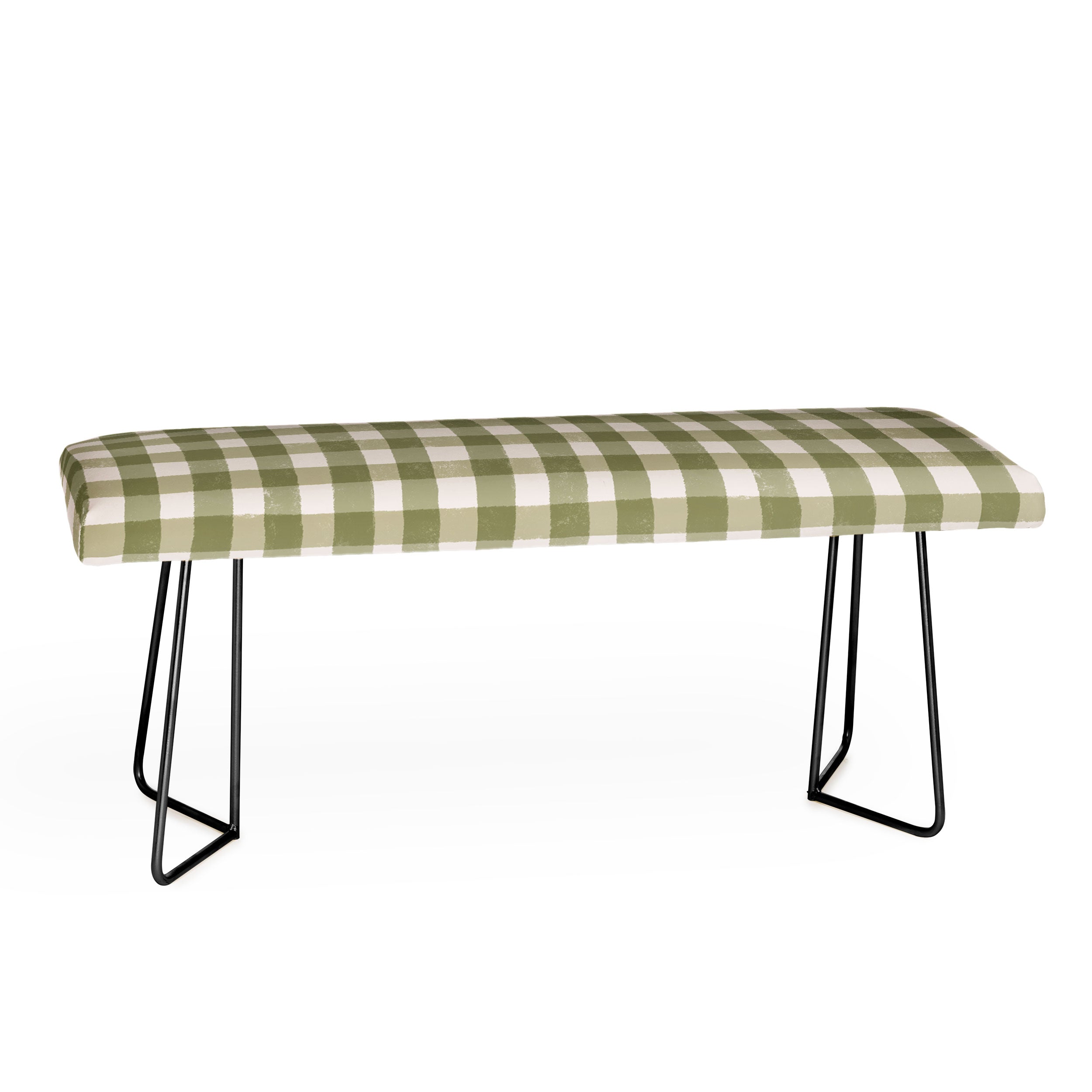 Menina Lisboa Rustic Green Plaid Bench