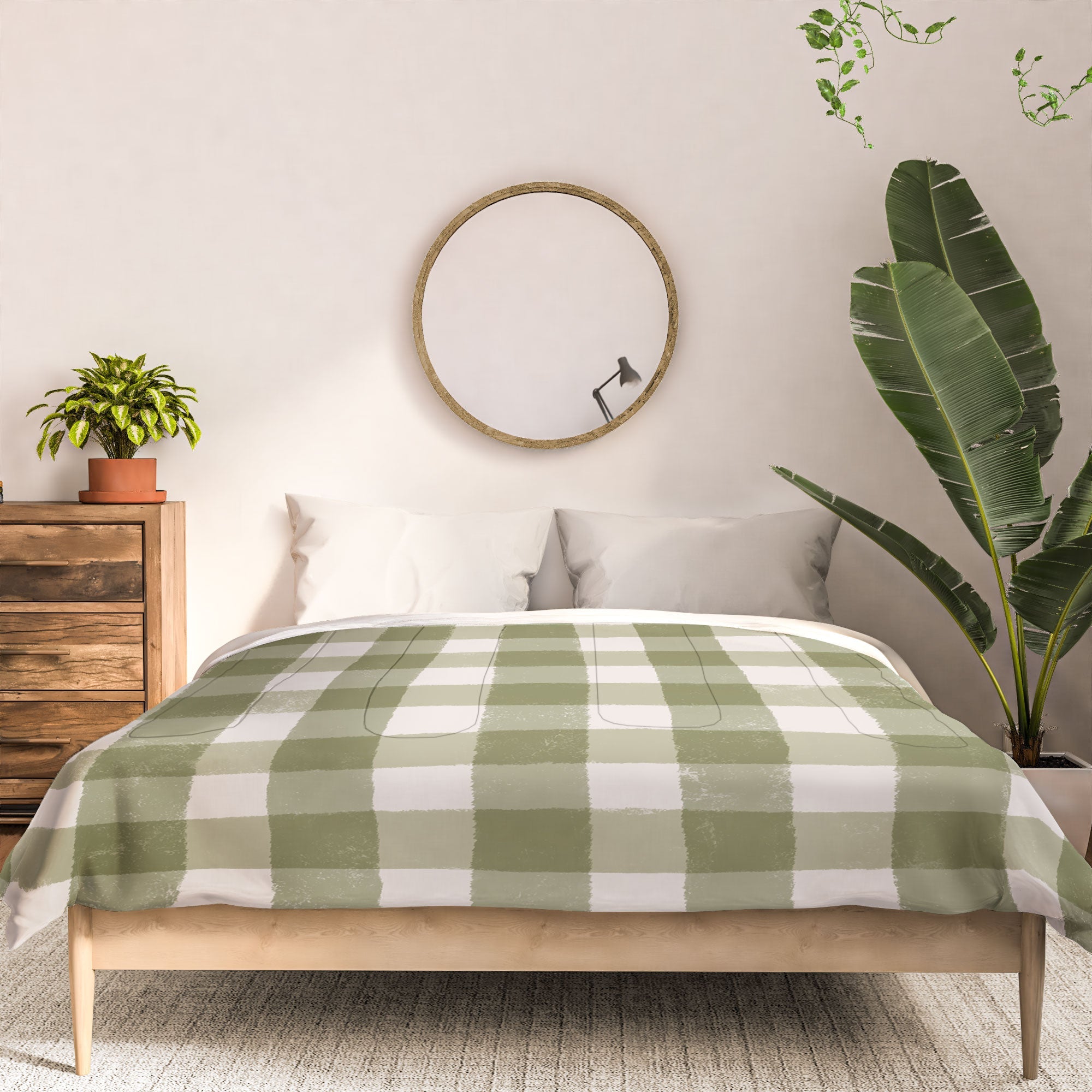 Menina Lisboa Rustic Green Plaid Comforter