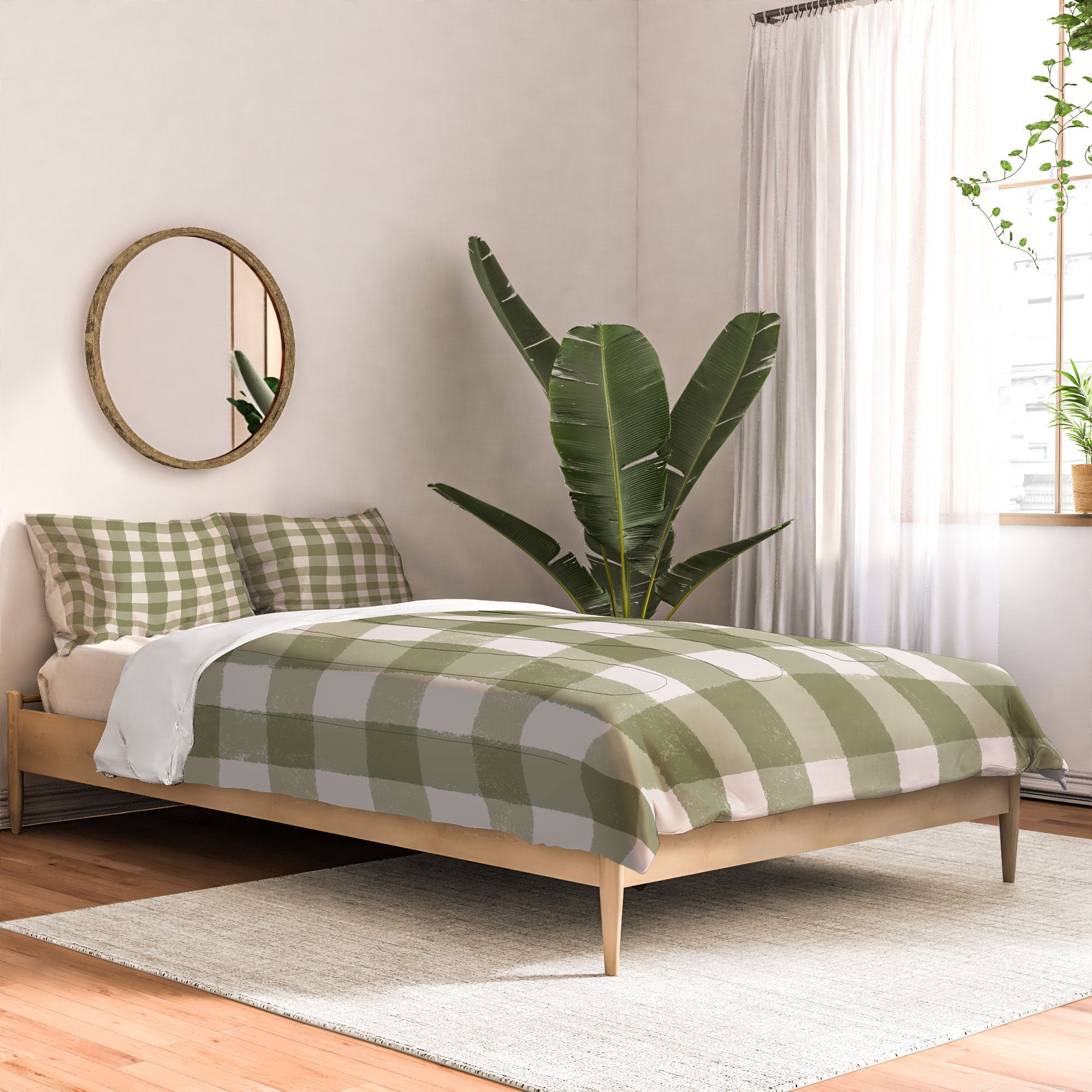 Menina Lisboa Rustic Green Plaid Comforter