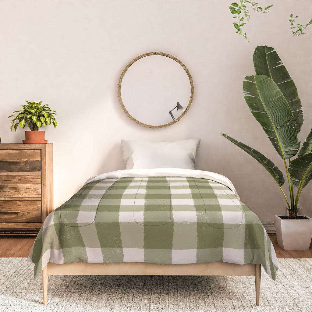 Menina Lisboa Rustic Green Plaid Comforter