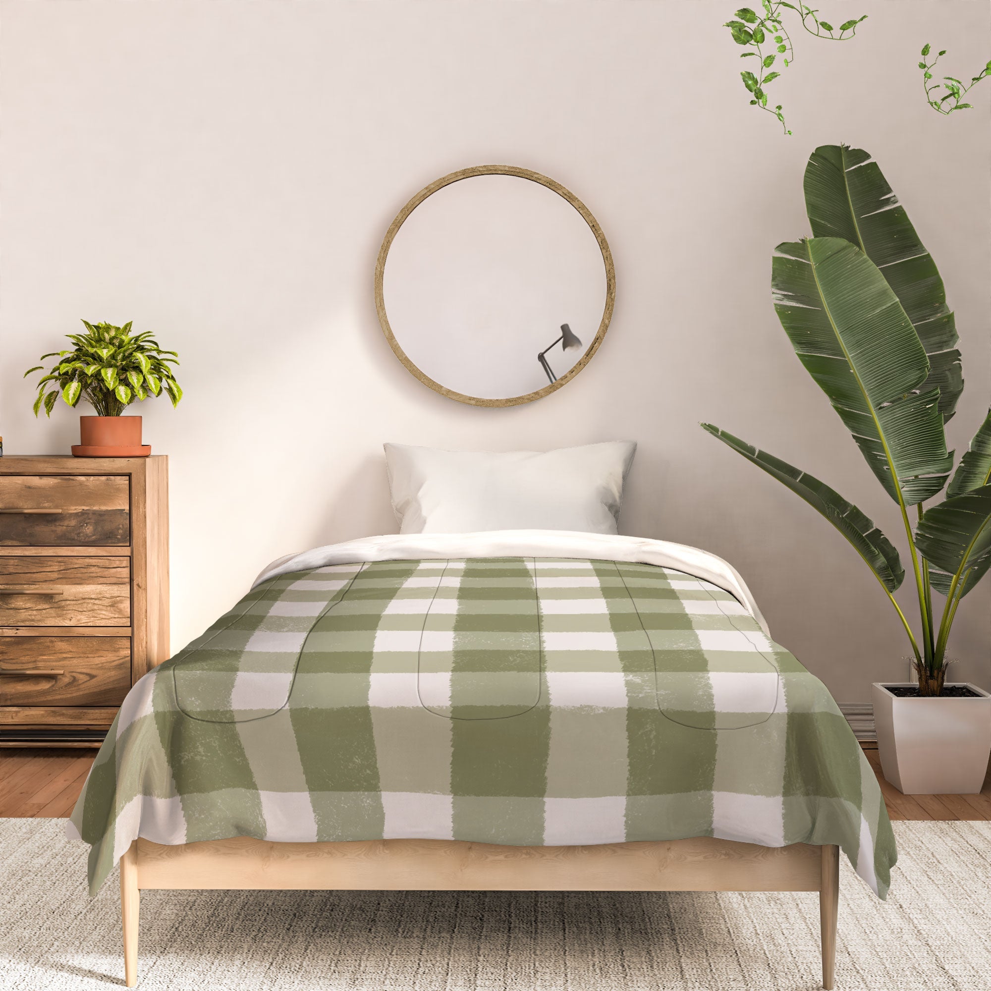 Menina Lisboa Rustic Green Plaid Comforter