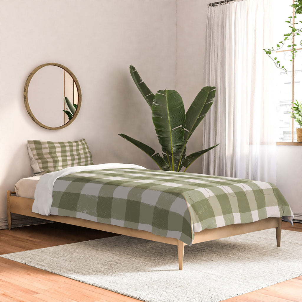 Menina Lisboa Rustic Green Plaid Comforter