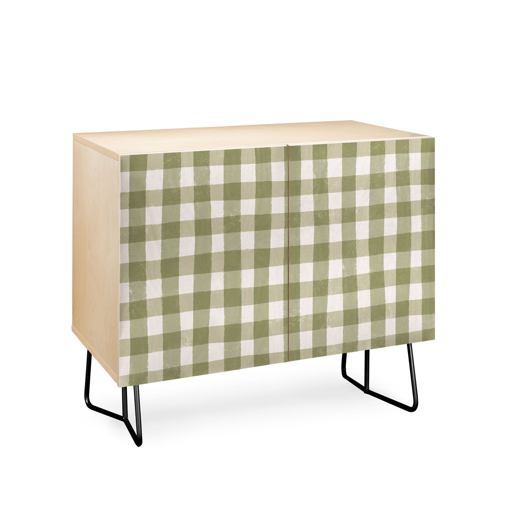 Menina Lisboa Rustic Green Plaid Credenza