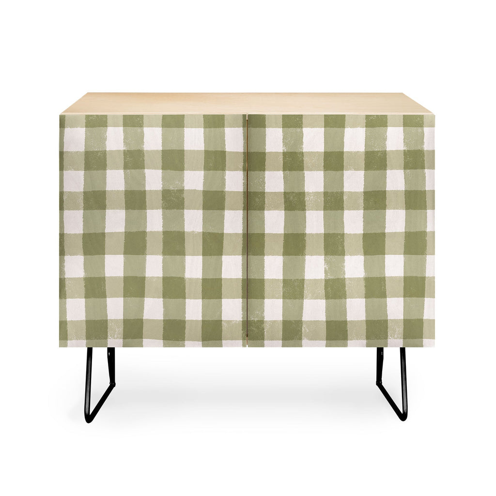 Menina Lisboa Rustic Green Plaid Credenza