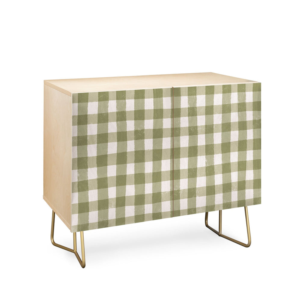 Menina Lisboa Rustic Green Plaid Credenza