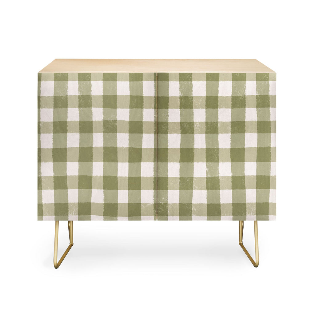 Menina Lisboa Rustic Green Plaid Credenza