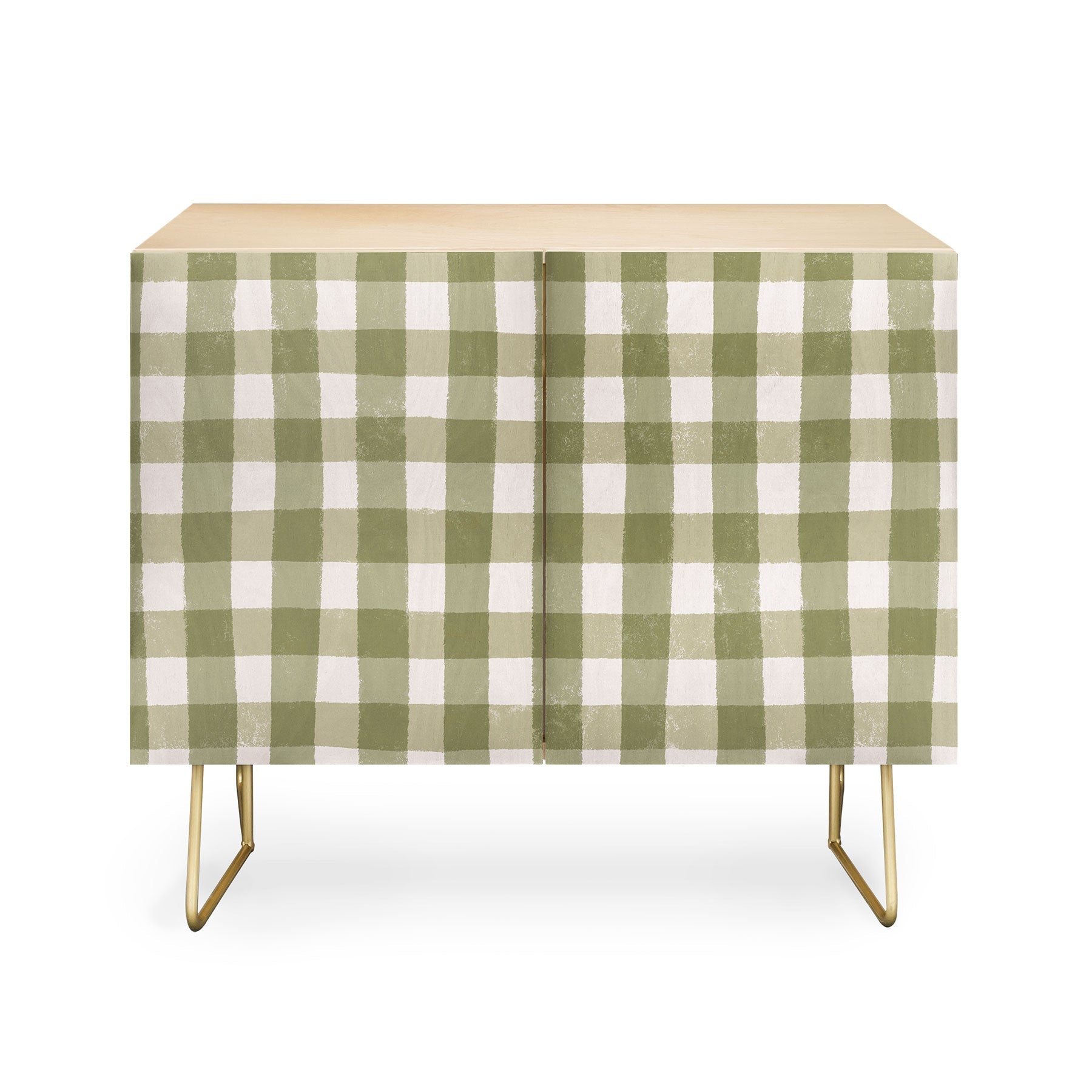 Menina Lisboa Rustic Green Plaid Credenza