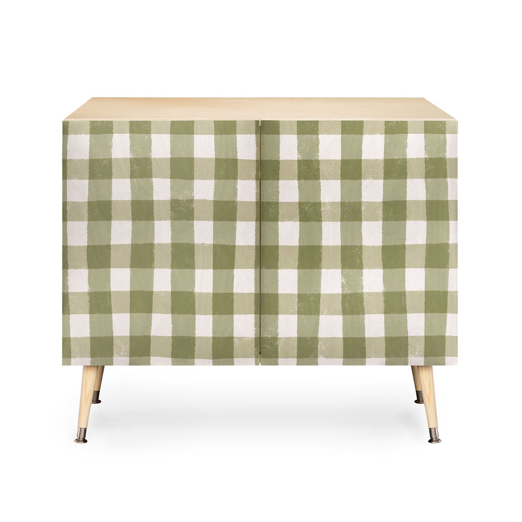 Menina Lisboa Rustic Green Plaid Credenza