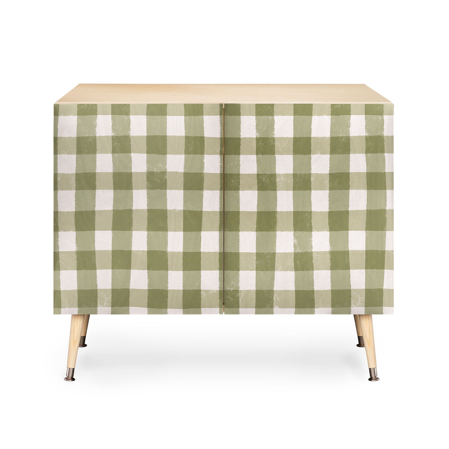 Menina Lisboa Rustic Green Plaid Credenza