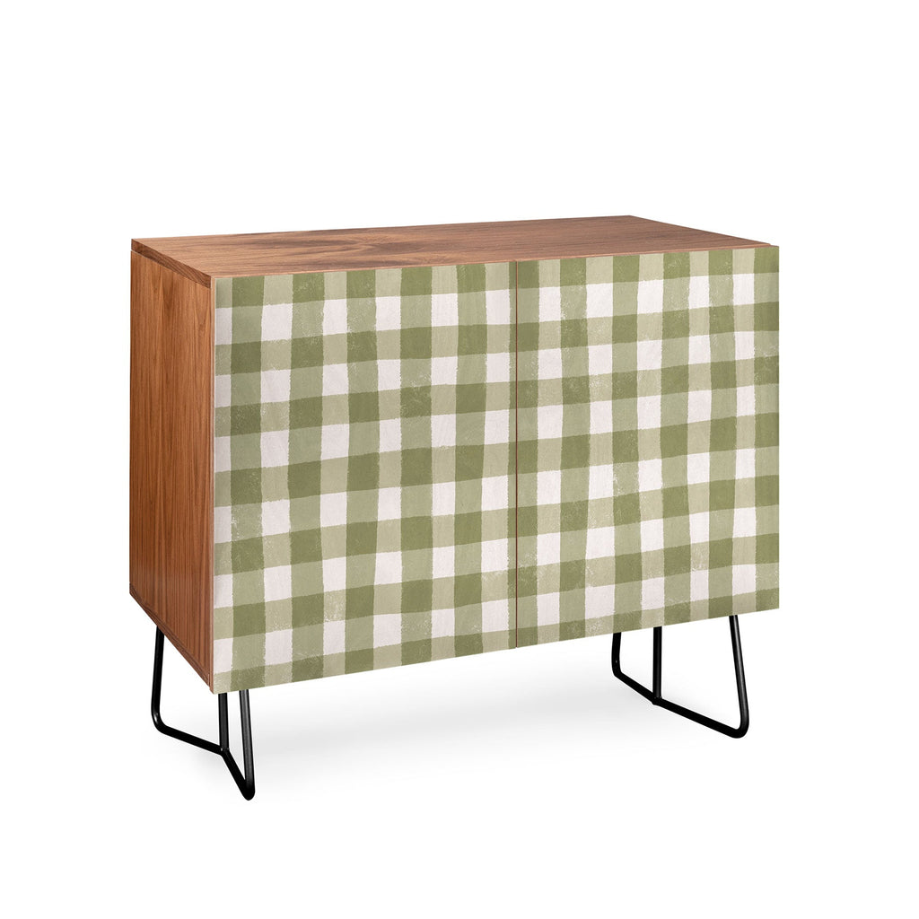 Menina Lisboa Rustic Green Plaid Credenza