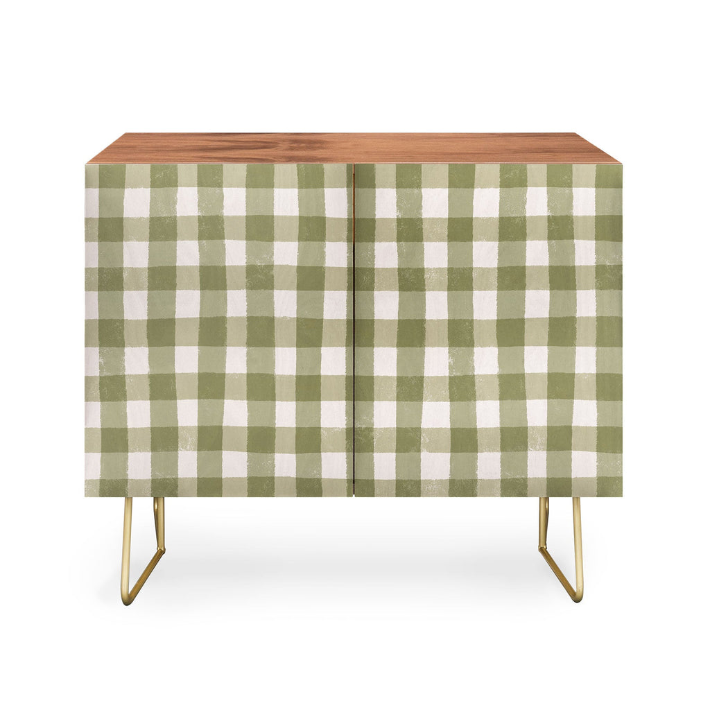 Menina Lisboa Rustic Green Plaid Credenza