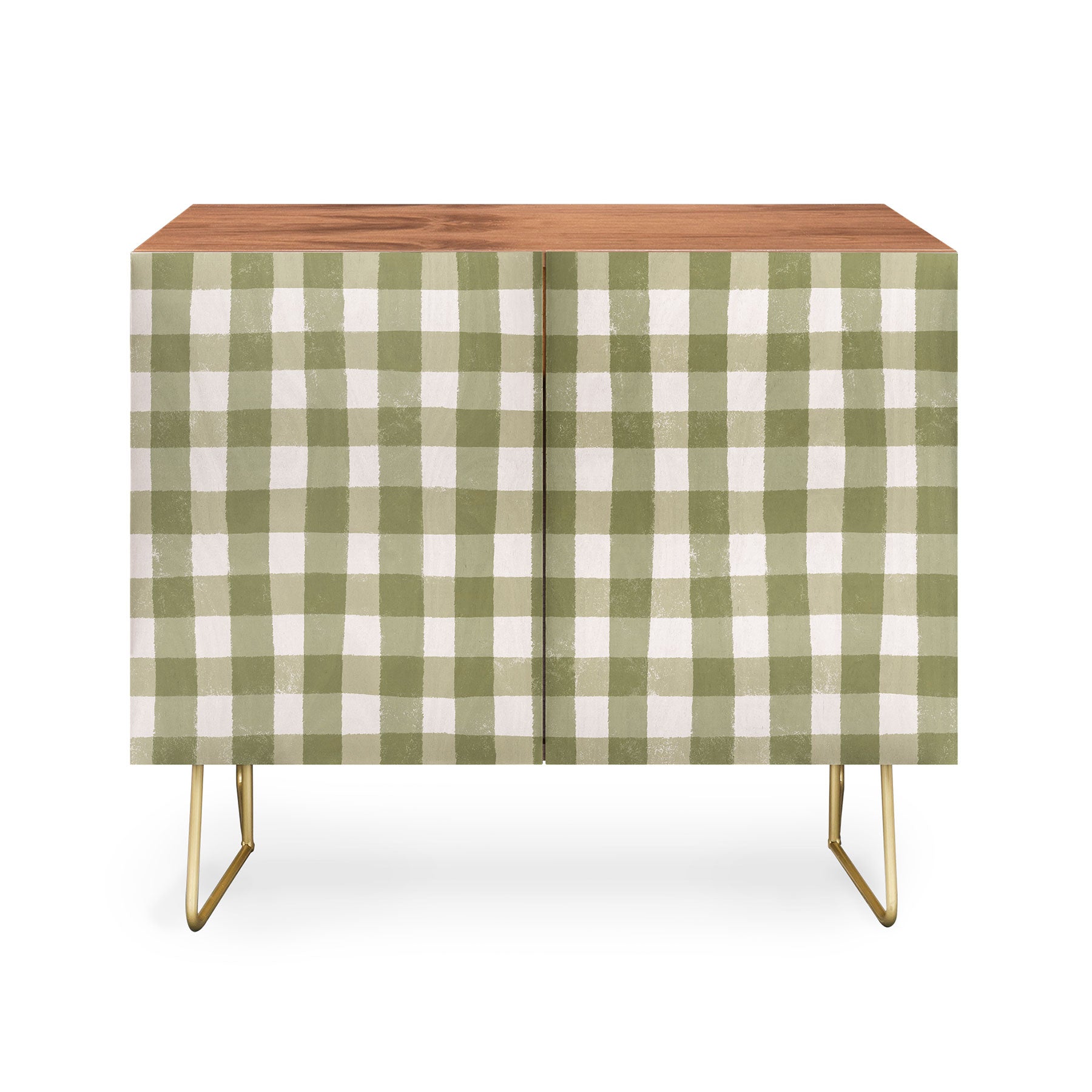 Menina Lisboa Rustic Green Plaid Credenza