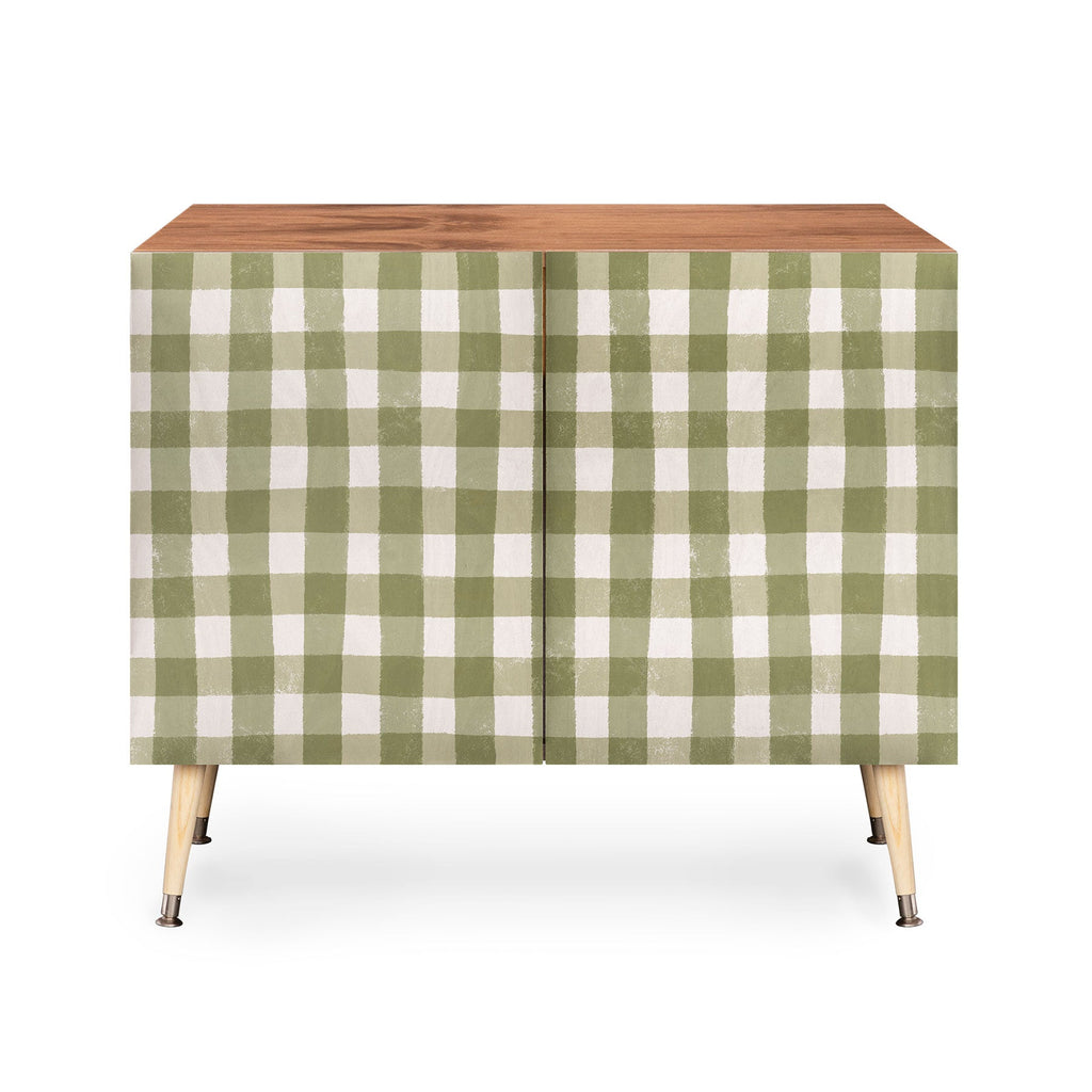 Menina Lisboa Rustic Green Plaid Credenza