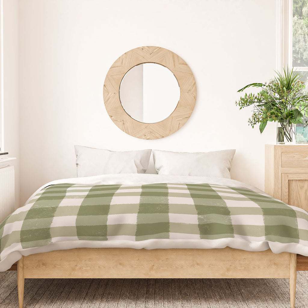 Menina Lisboa Rustic Green Plaid Duvet Cover