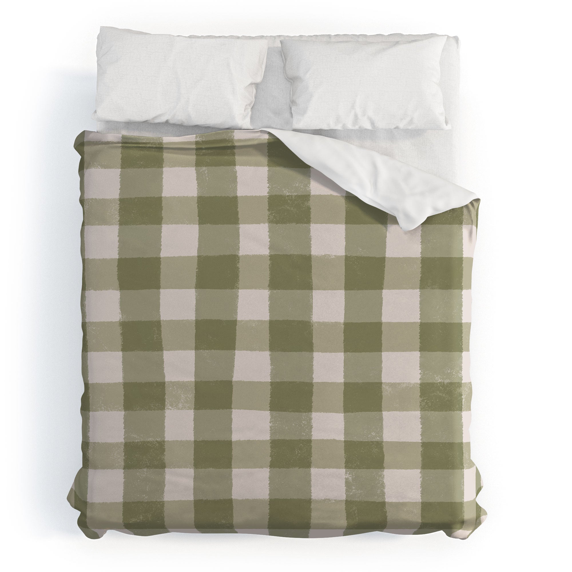 Menina Lisboa Rustic Green Plaid Duvet Cover