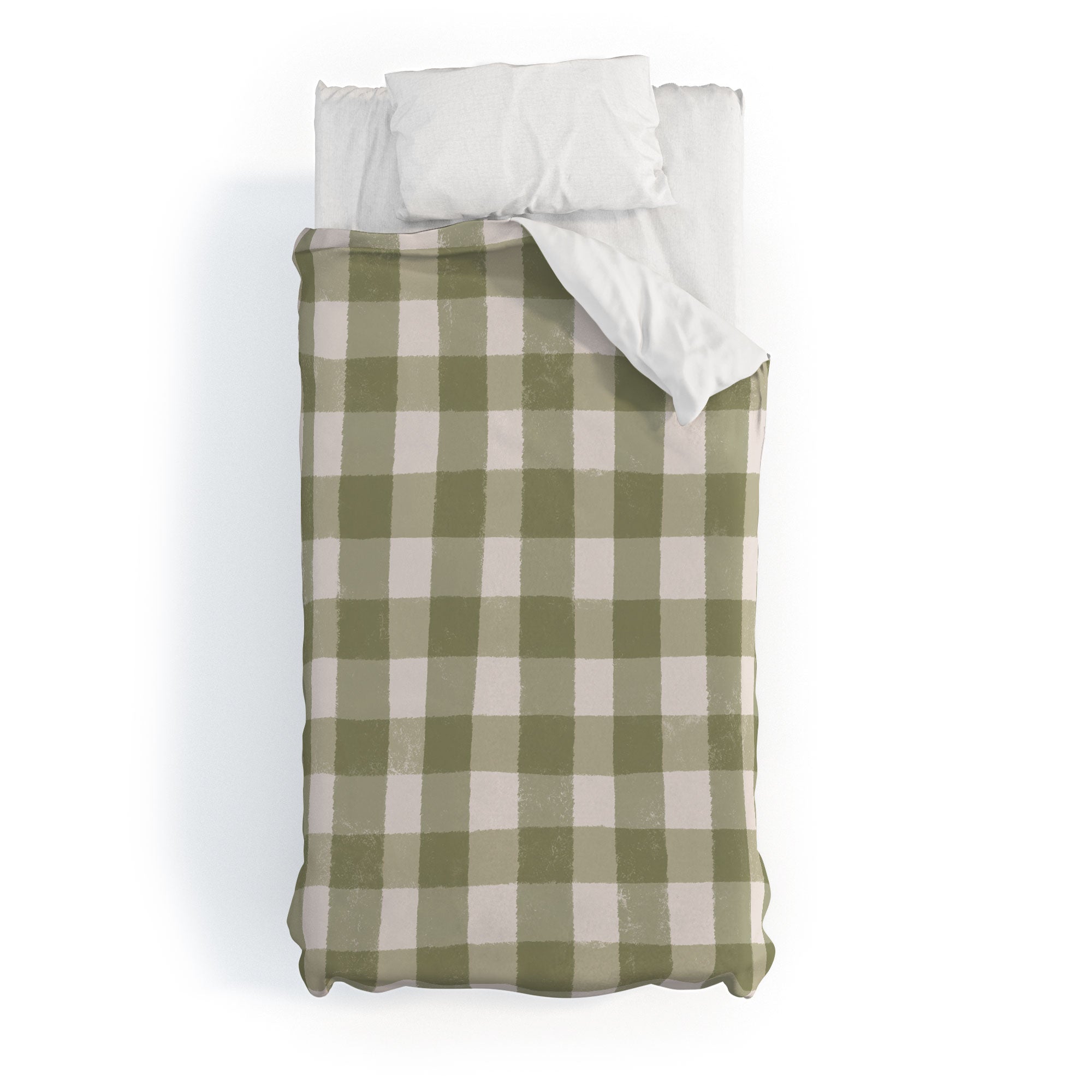 Menina Lisboa Rustic Green Plaid Duvet Cover