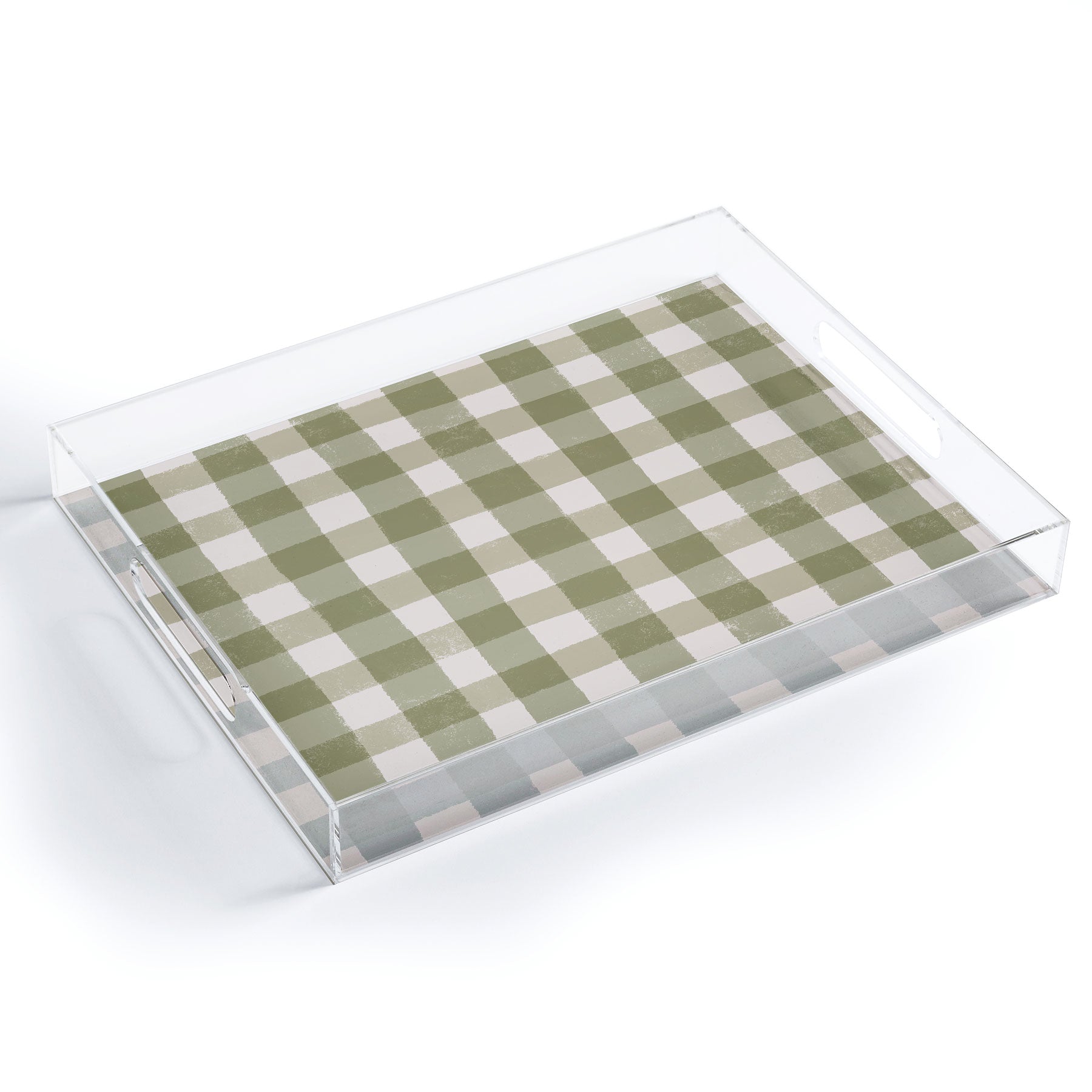 Menina Lisboa Rustic Green Plaid Acrylic Tray