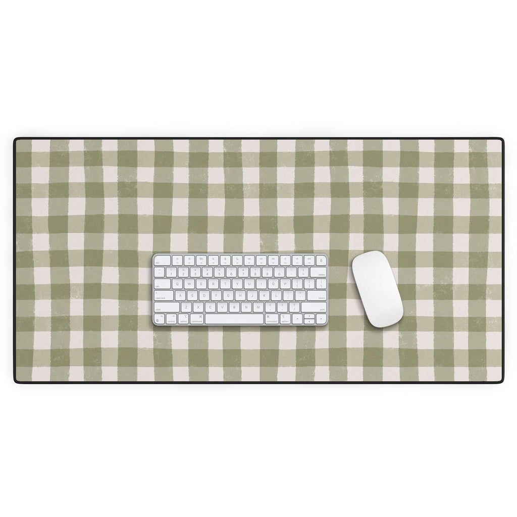 Menina Lisboa Rustic Green Plaid Desk Mat