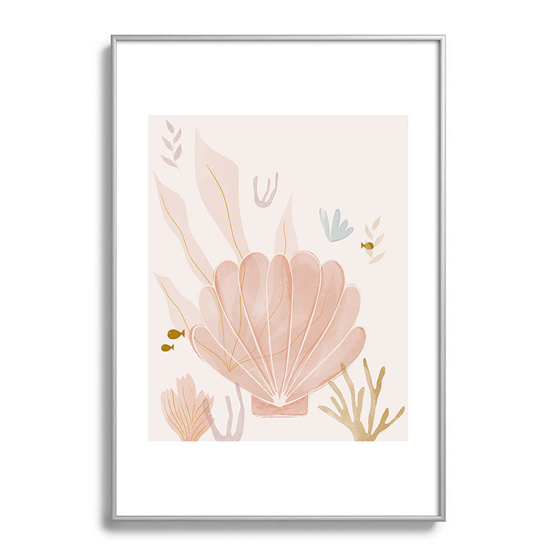 Menina Lisboa Shells and Starfish Metal Framed Art Print