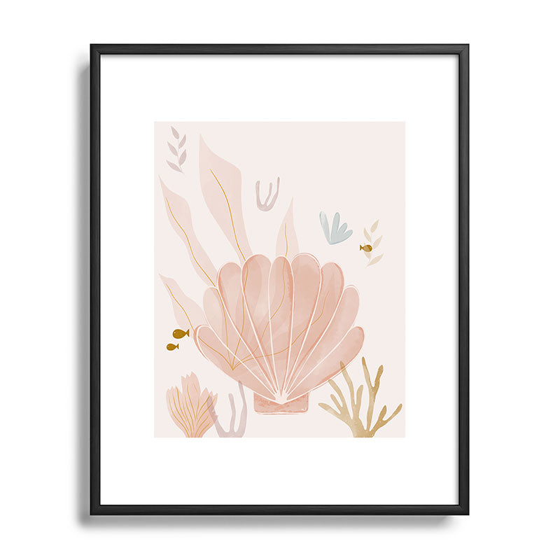 Menina Lisboa Shells and Starfish Metal Framed Art Print